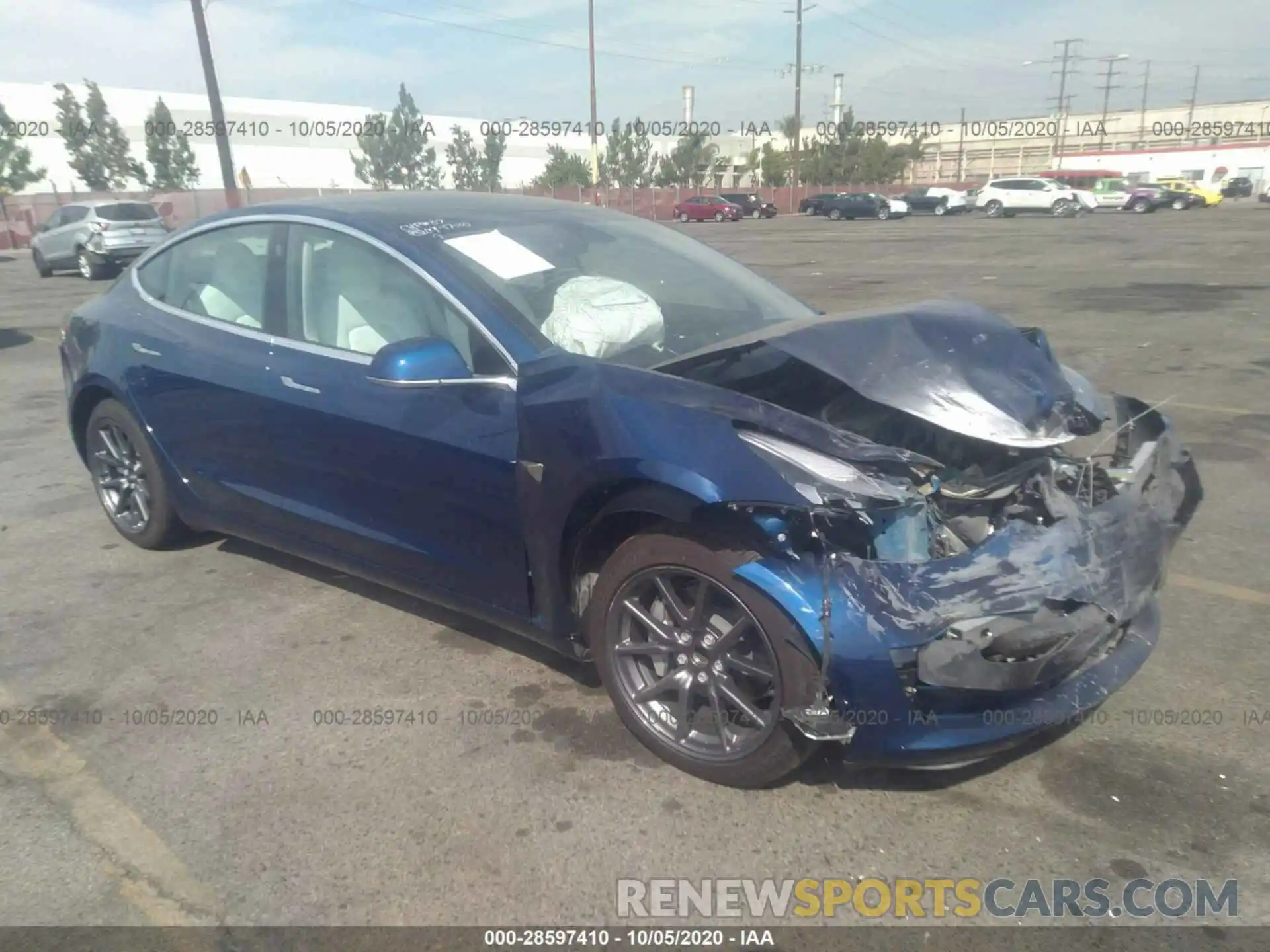 1 Photograph of a damaged car 5YJ3E1EAXLF709787 TESLA MODEL 3 2020