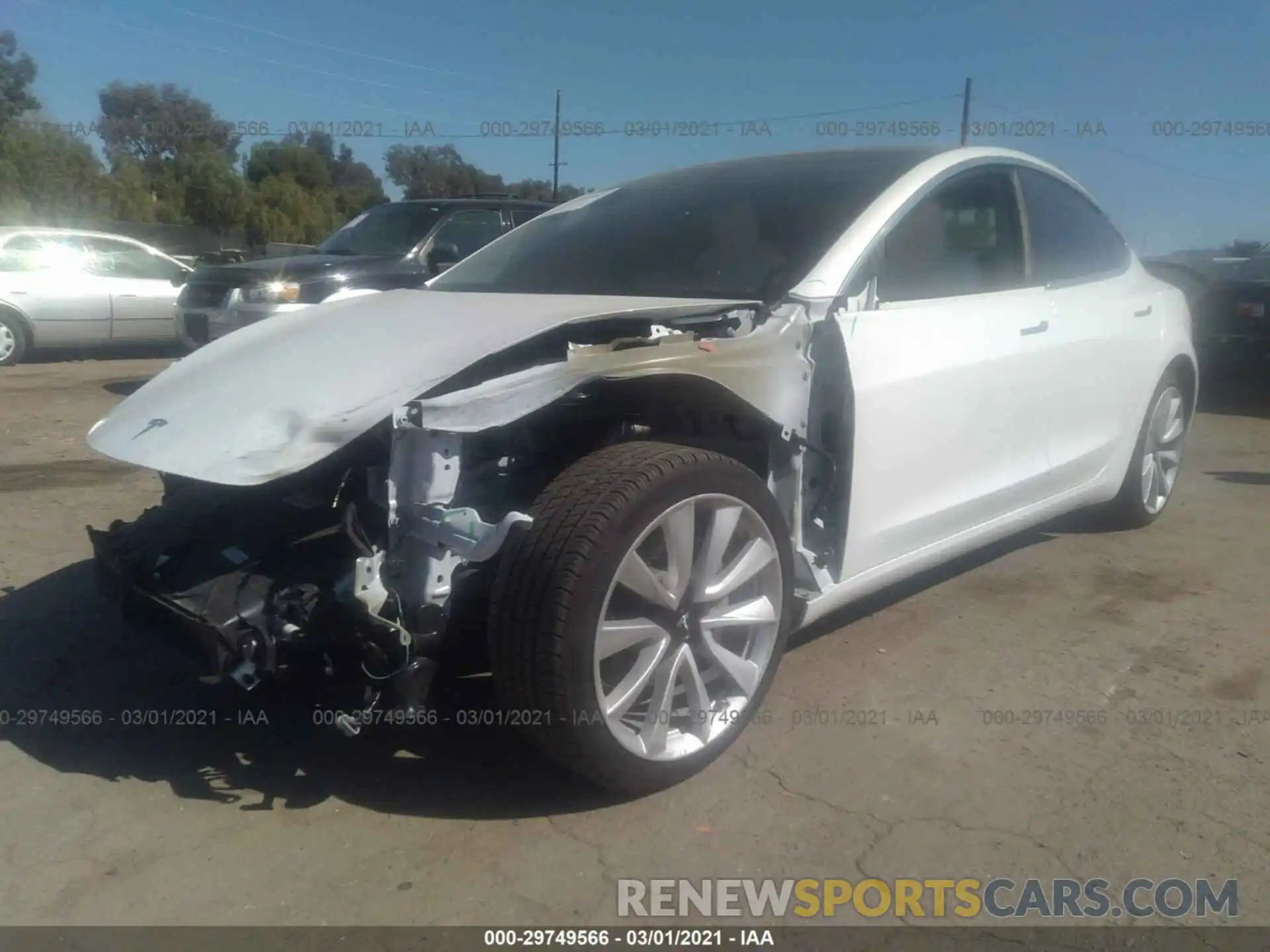 2 Photograph of a damaged car 5YJ3E1EAXLF717727 TESLA MODEL 3 2020