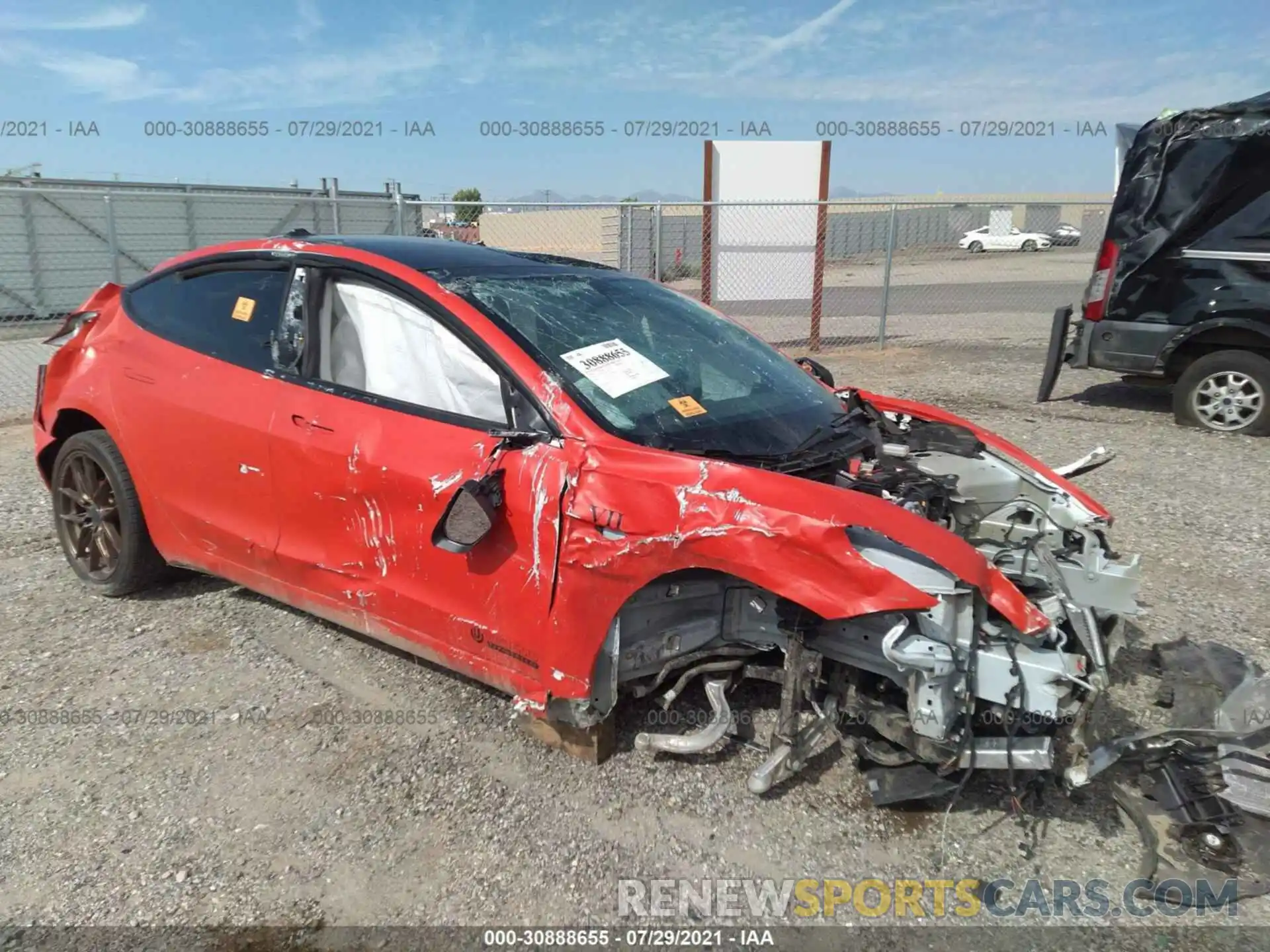 1 Photograph of a damaged car 5YJ3E1EAXLF718103 TESLA MODEL 3 2020