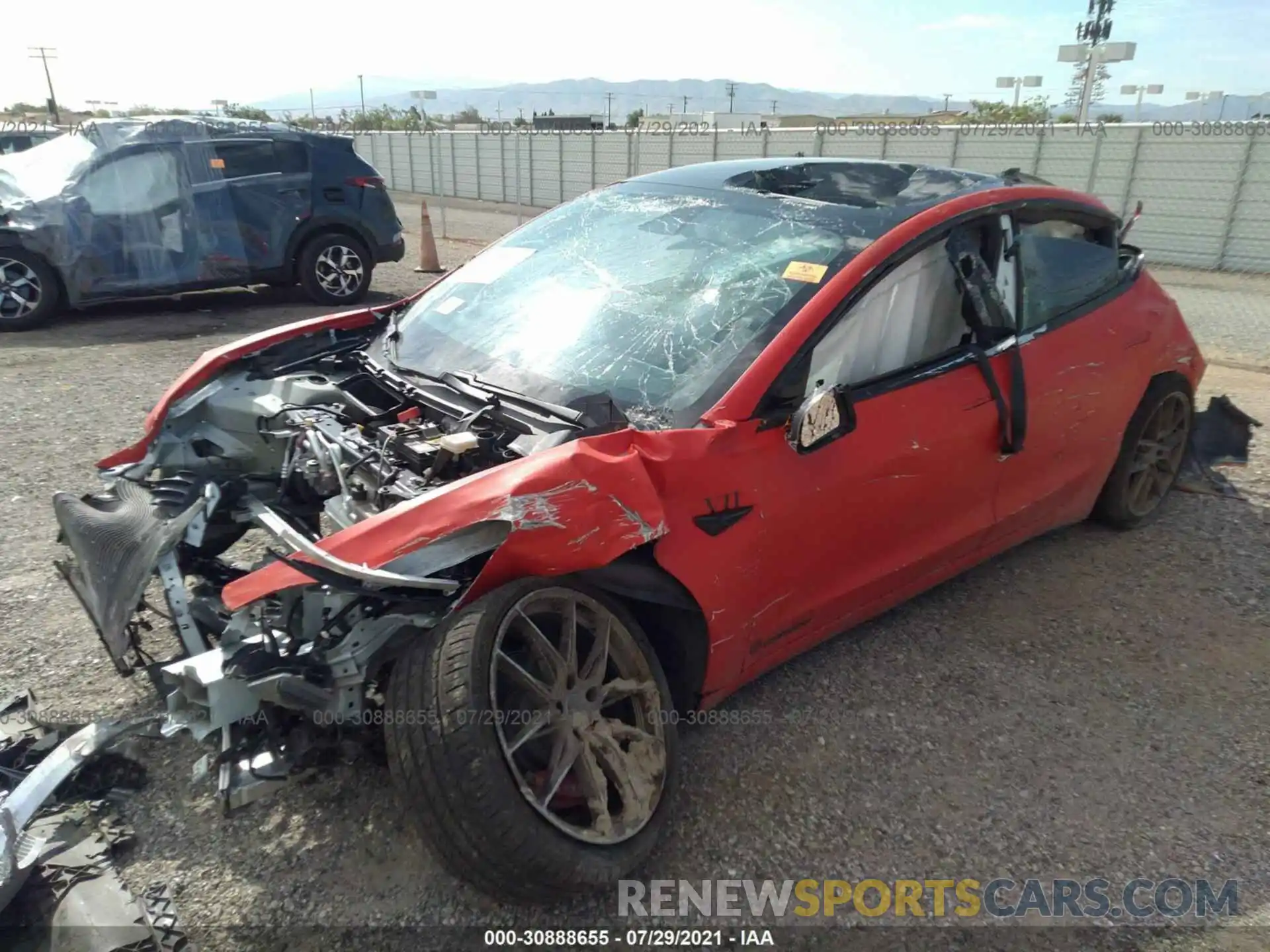 2 Photograph of a damaged car 5YJ3E1EAXLF718103 TESLA MODEL 3 2020