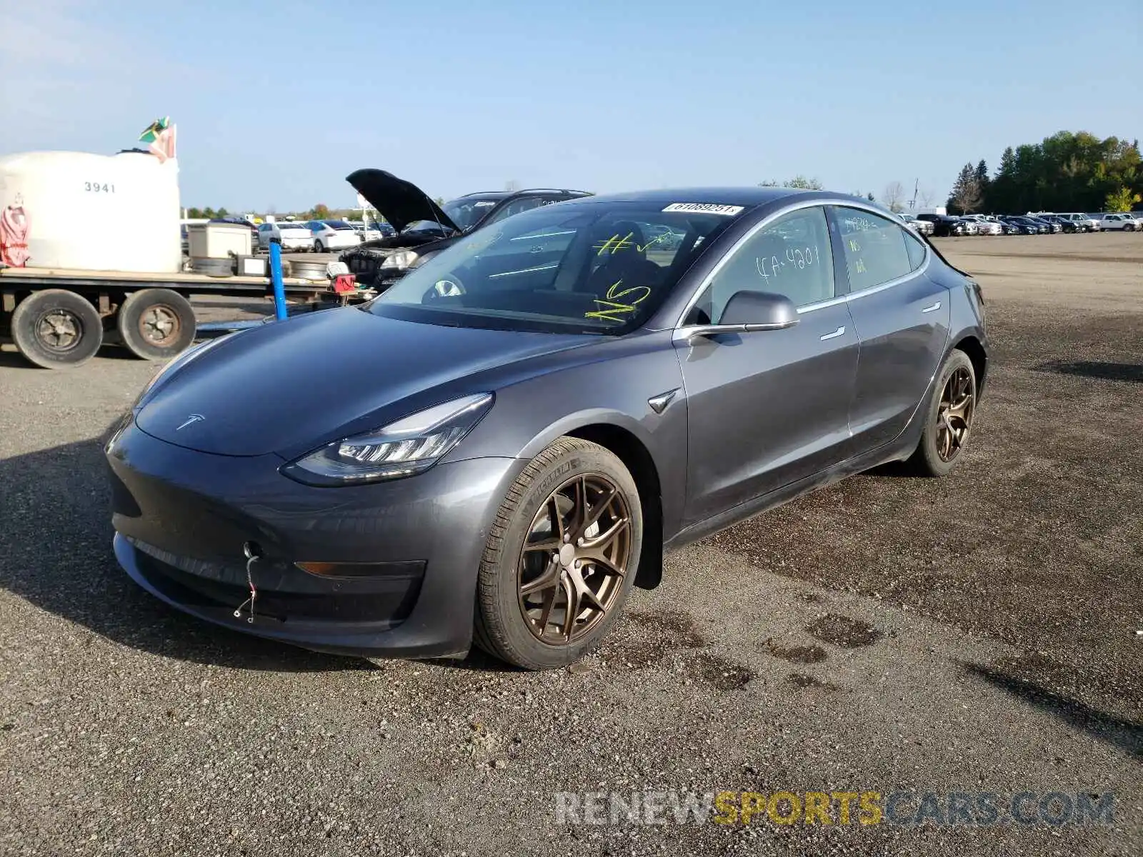 2 Photograph of a damaged car 5YJ3E1EAXLF733779 TESLA MODEL 3 2020