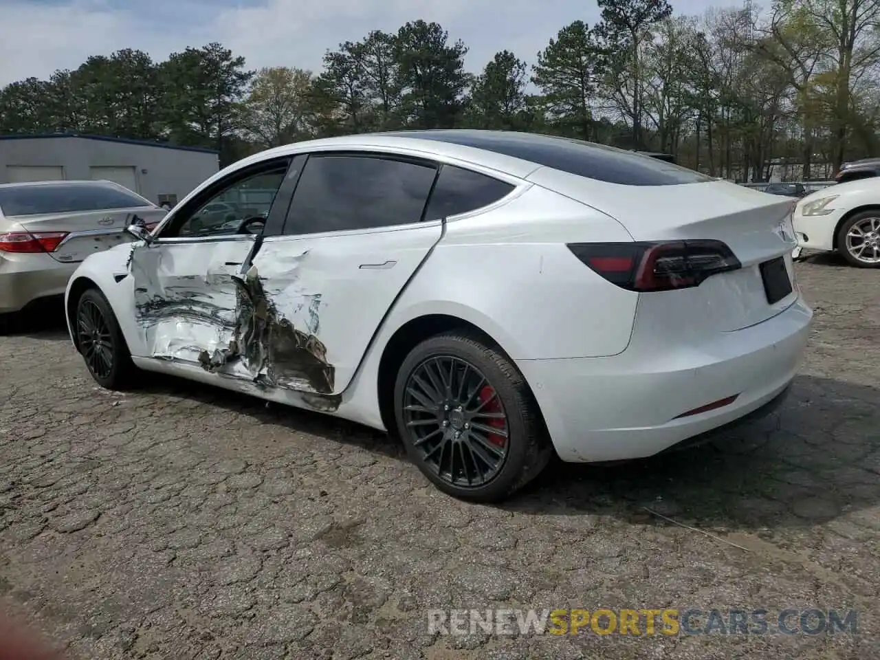 2 Photograph of a damaged car 5YJ3E1EAXLF737654 TESLA MODEL 3 2020