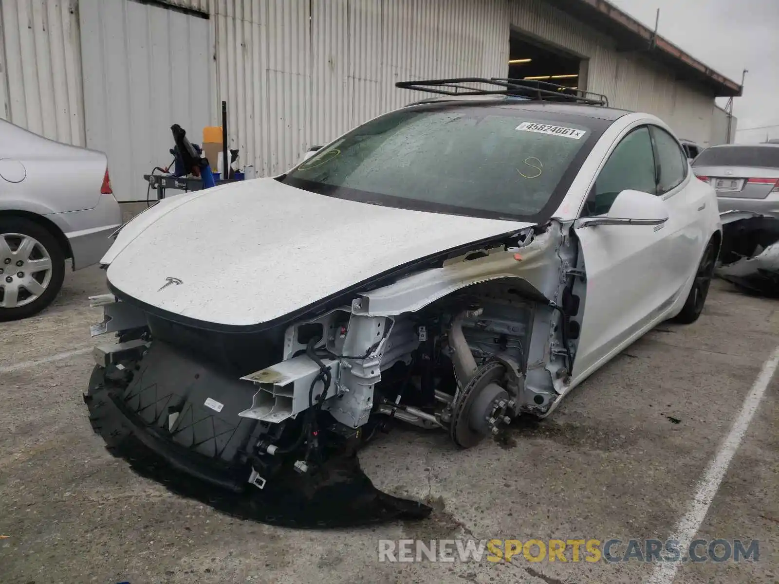 2 Photograph of a damaged car 5YJ3E1EAXLF745205 TESLA MODEL 3 2020