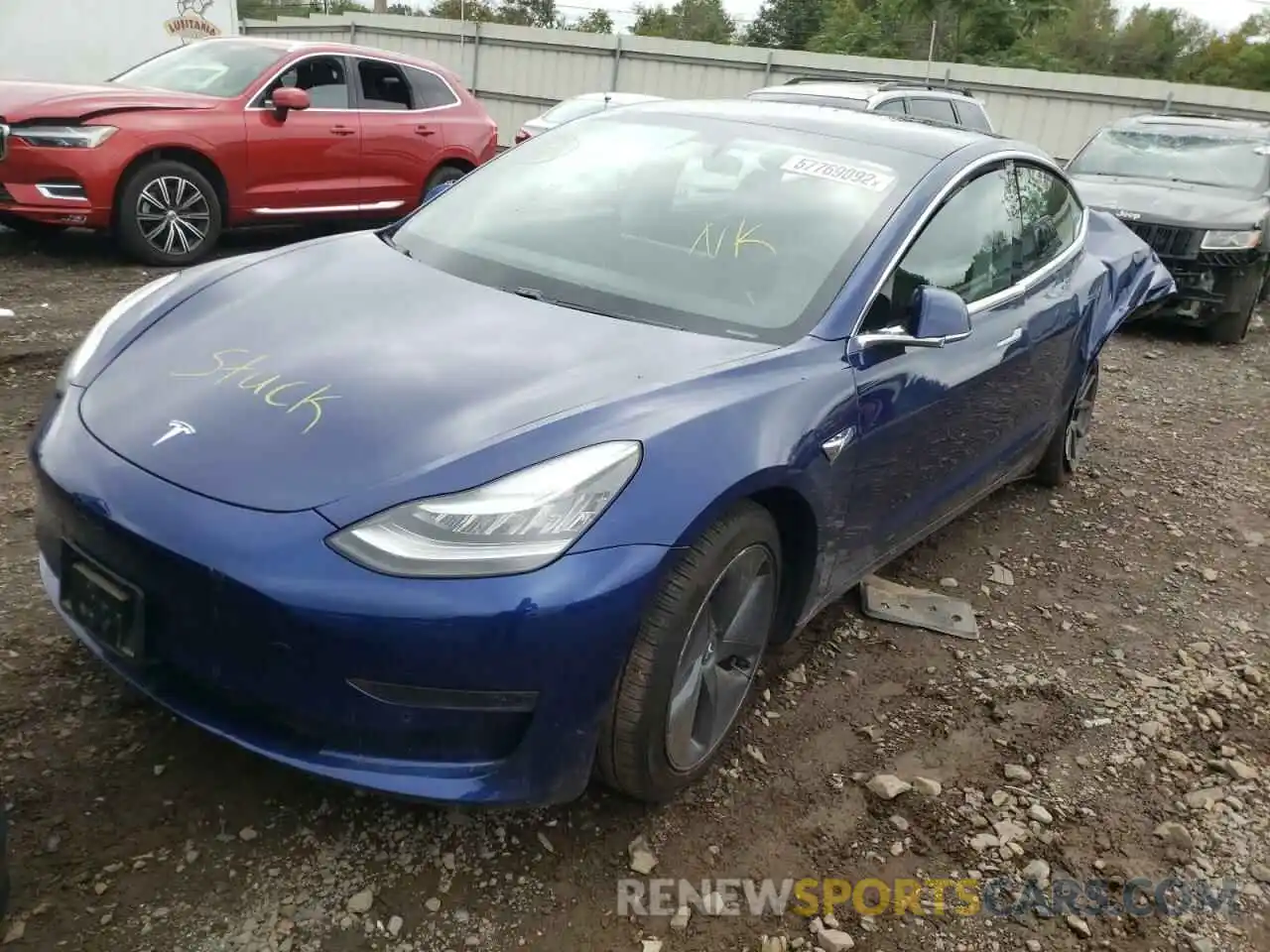 2 Photograph of a damaged car 5YJ3E1EAXLF796882 TESLA MODEL 3 2020