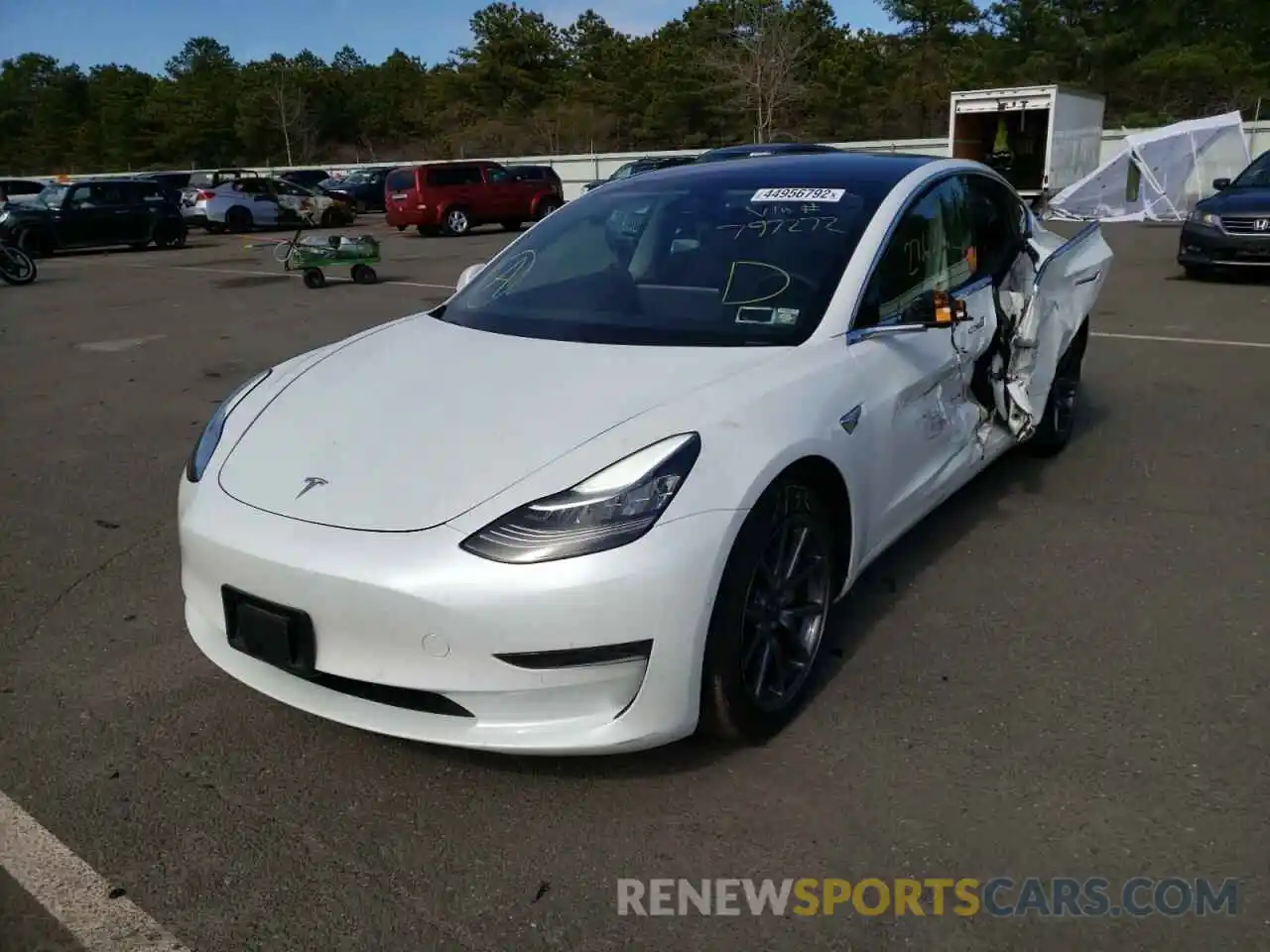 2 Photograph of a damaged car 5YJ3E1EAXLF797272 TESLA MODEL 3 2020