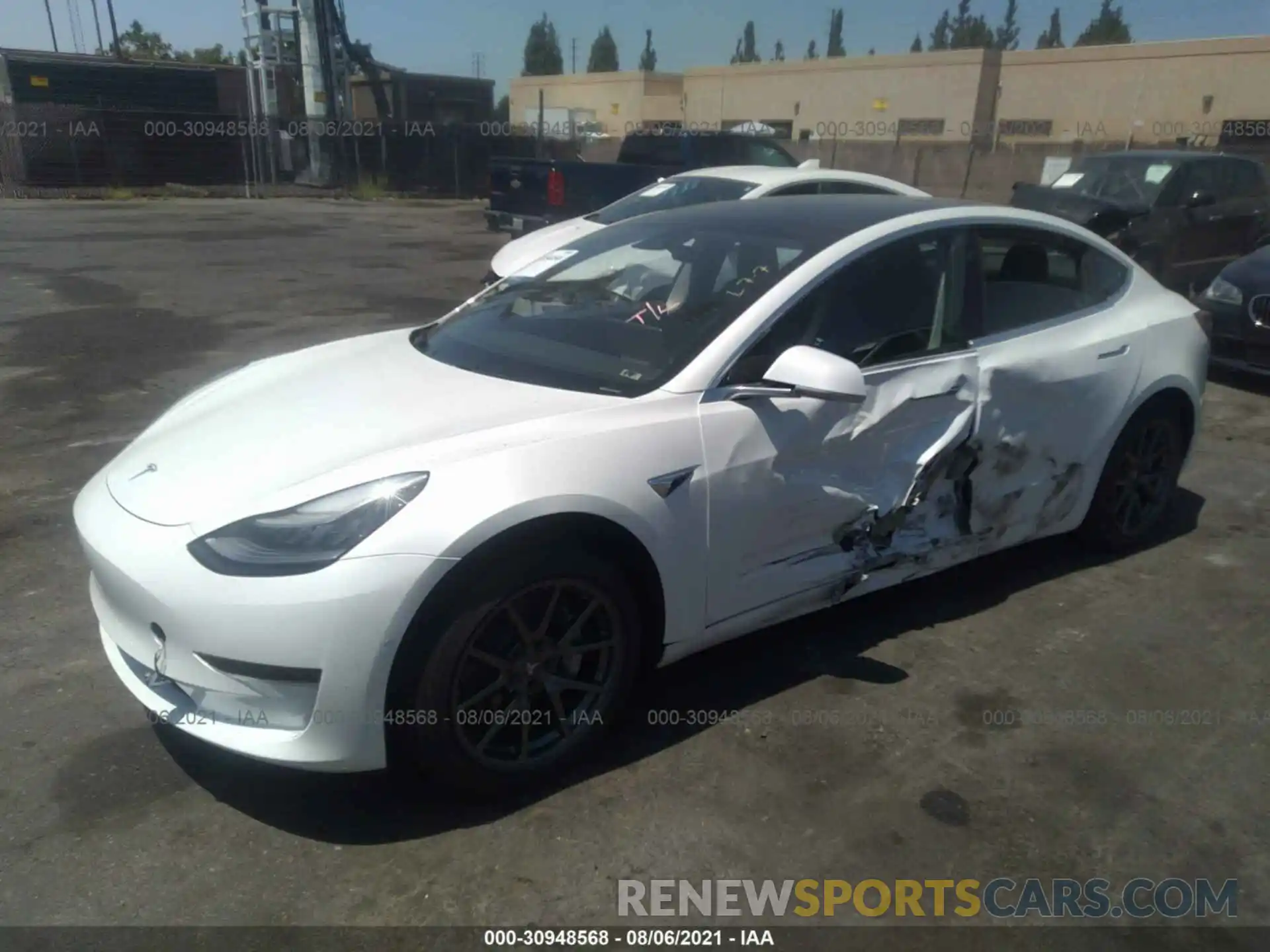 2 Photograph of a damaged car 5YJ3E1EAXLF799622 TESLA MODEL 3 2020