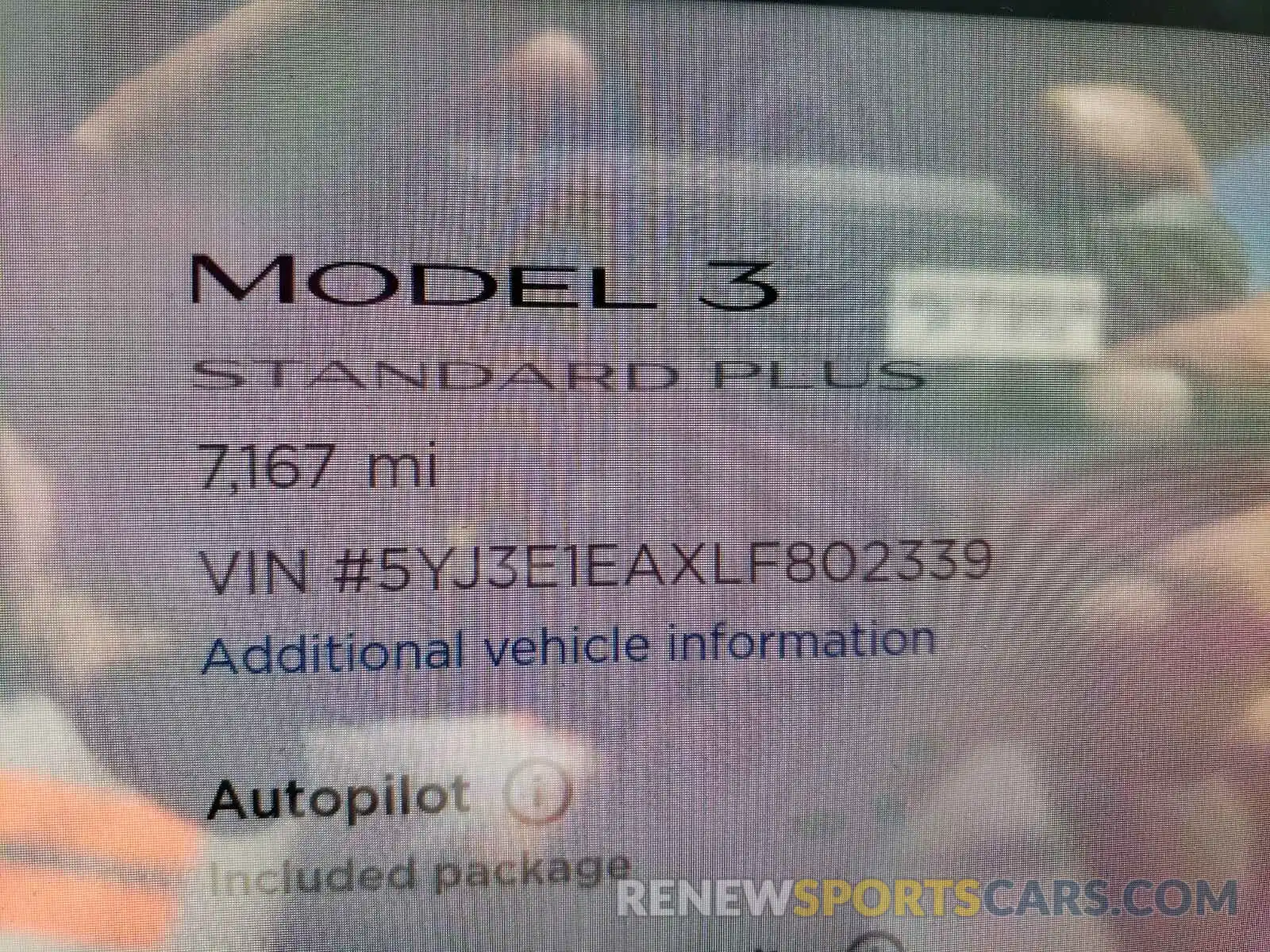 8 Photograph of a damaged car 5YJ3E1EAXLF802339 TESLA MODEL 3 2020