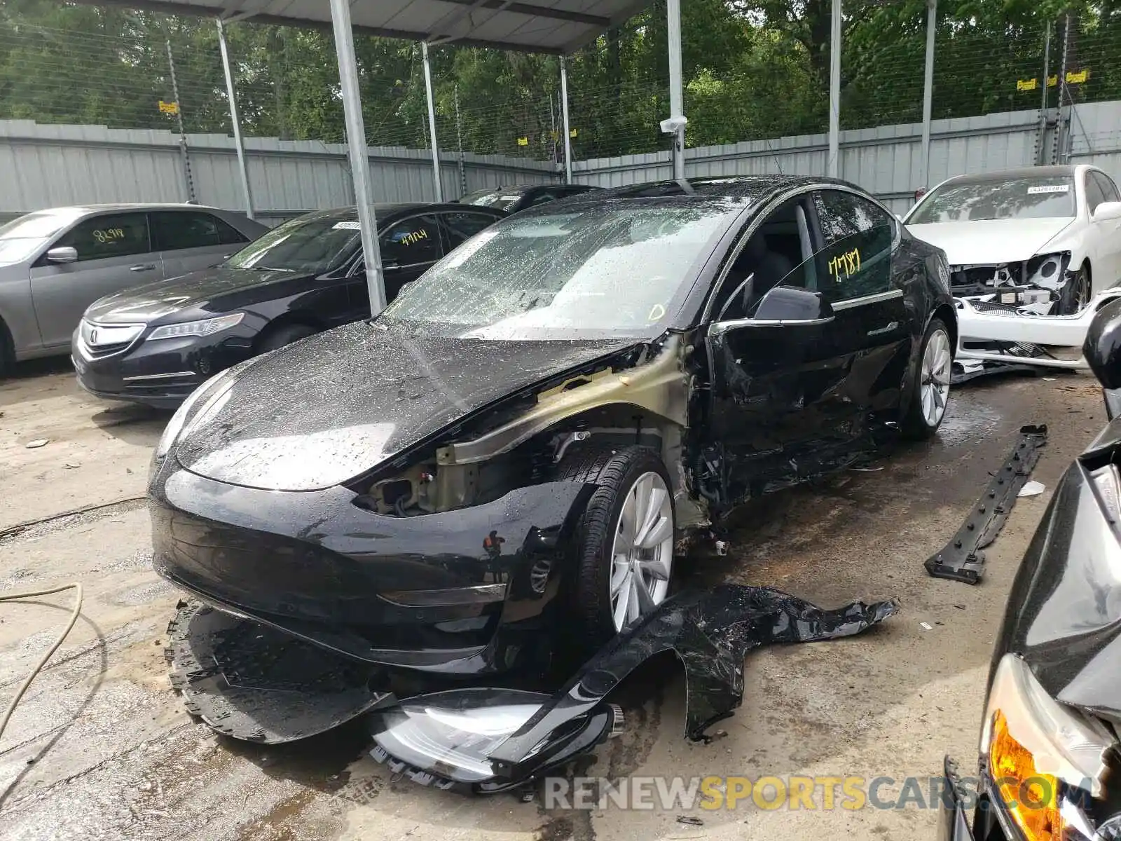 2 Photograph of a damaged car 5YJ3E1EB0LF600442 TESLA MODEL 3 2020