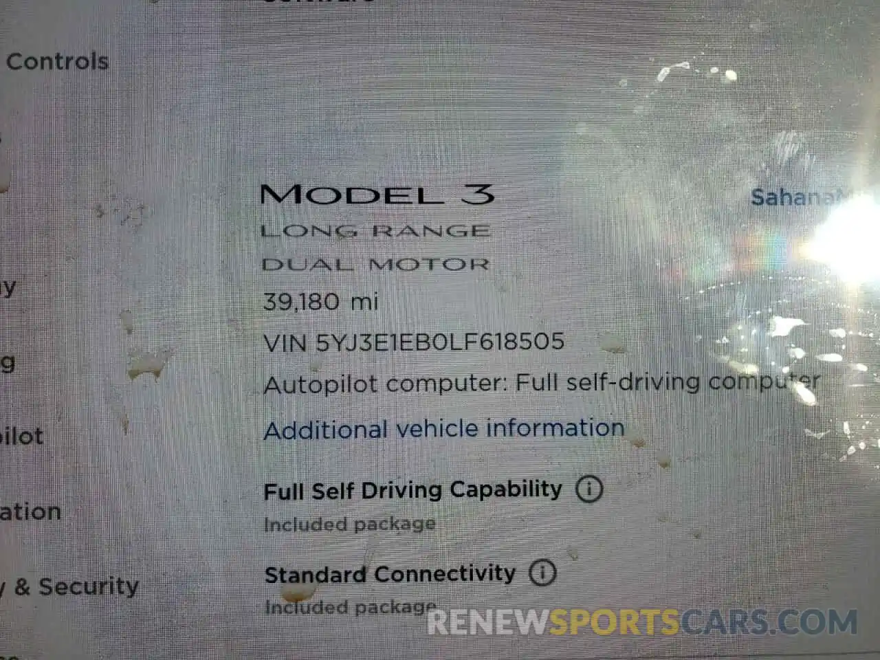 8 Photograph of a damaged car 5YJ3E1EB0LF618505 TESLA MODEL 3 2020