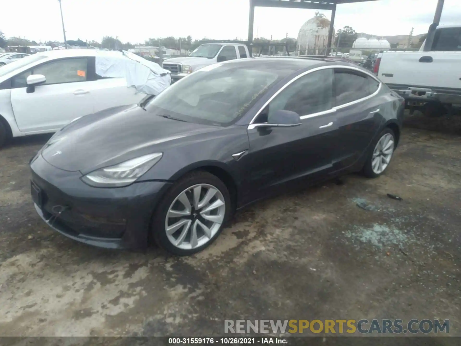 2 Photograph of a damaged car 5YJ3E1EB0LF620268 TESLA MODEL 3 2020