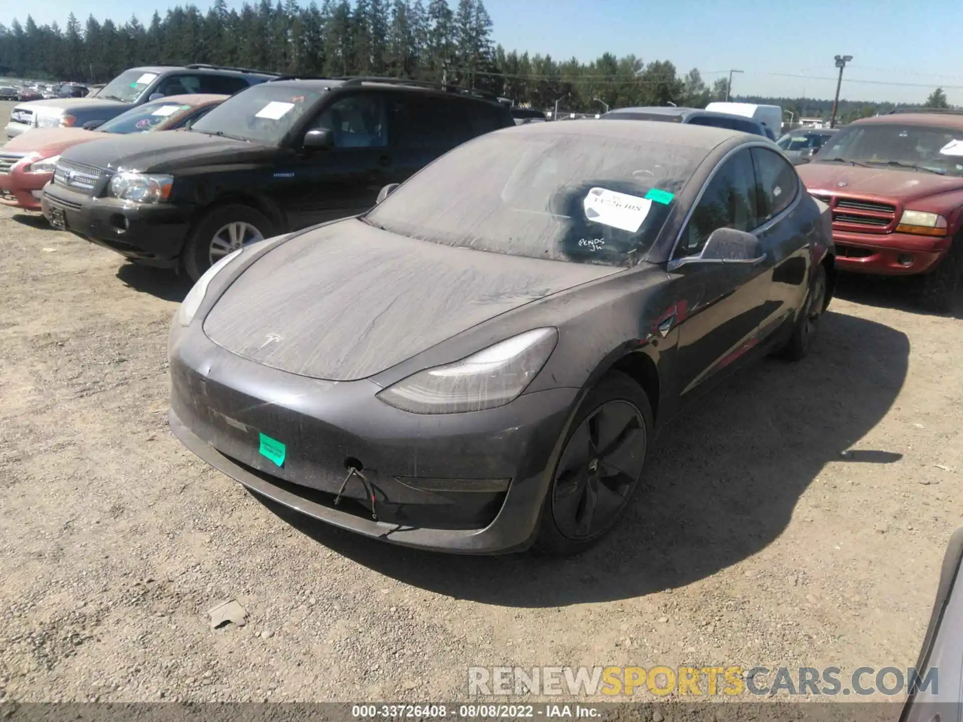 2 Photograph of a damaged car 5YJ3E1EB0LF635207 TESLA MODEL 3 2020