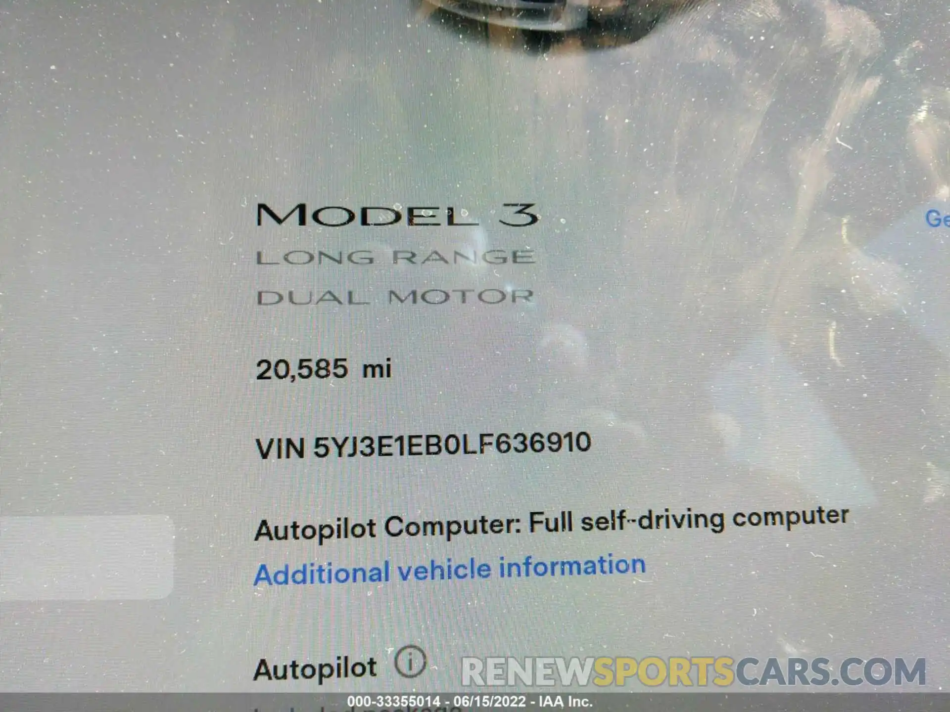 7 Photograph of a damaged car 5YJ3E1EB0LF636910 TESLA MODEL 3 2020