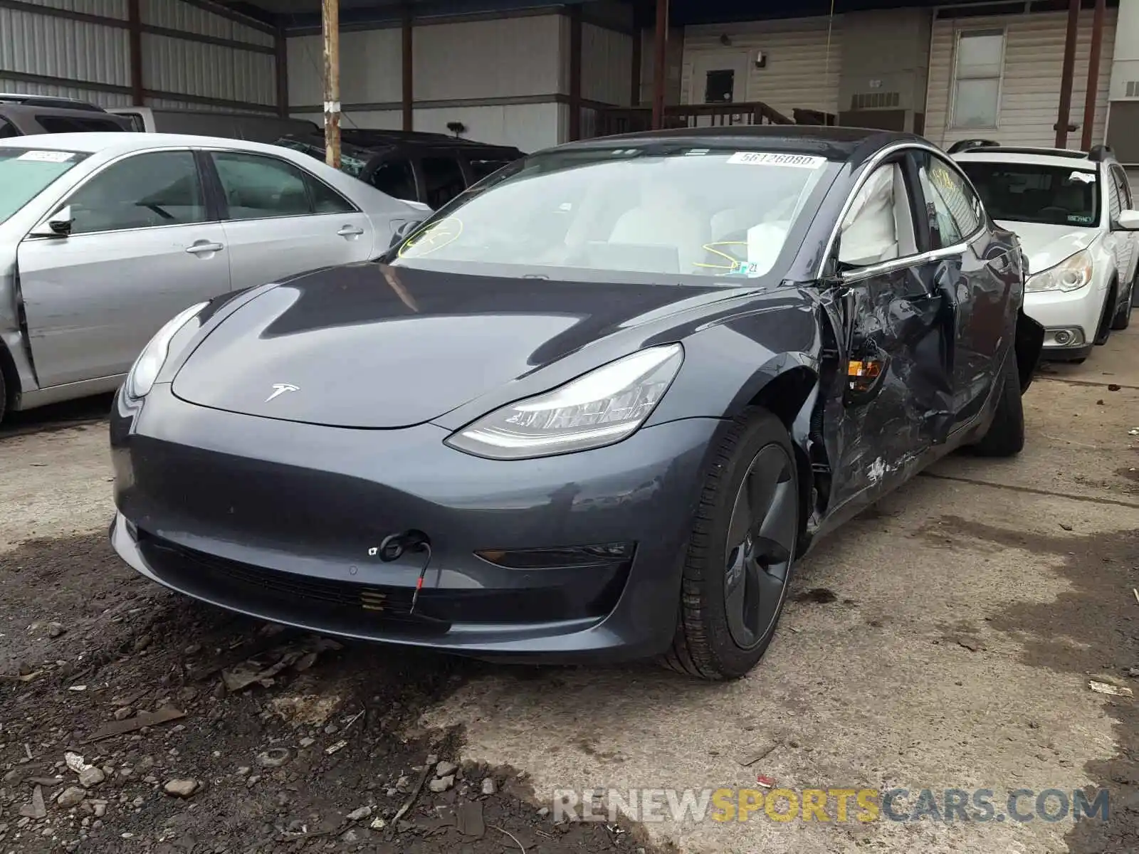 2 Photograph of a damaged car 5YJ3E1EB0LF639595 TESLA MODEL 3 2020