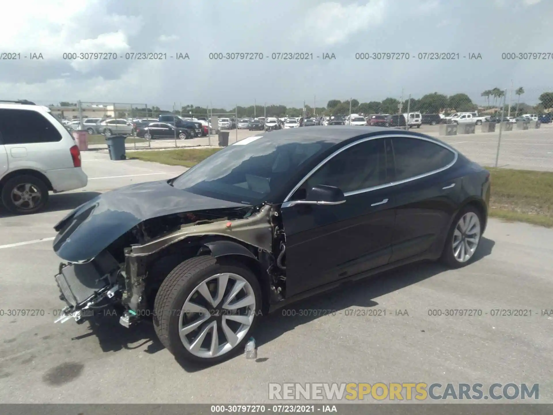 2 Photograph of a damaged car 5YJ3E1EB0LF668577 TESLA MODEL 3 2020