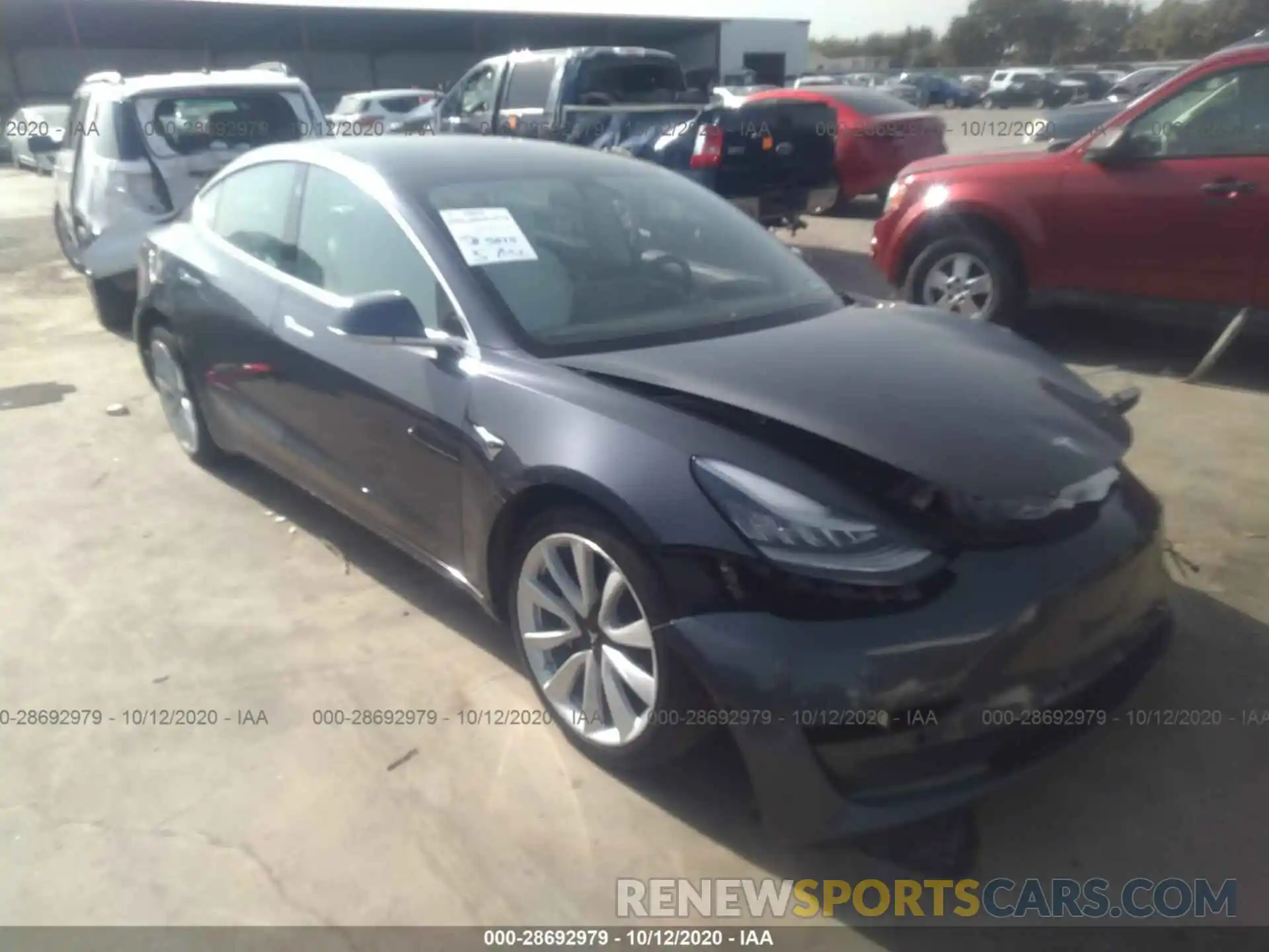 1 Photograph of a damaged car 5YJ3E1EB0LF668742 TESLA MODEL 3 2020