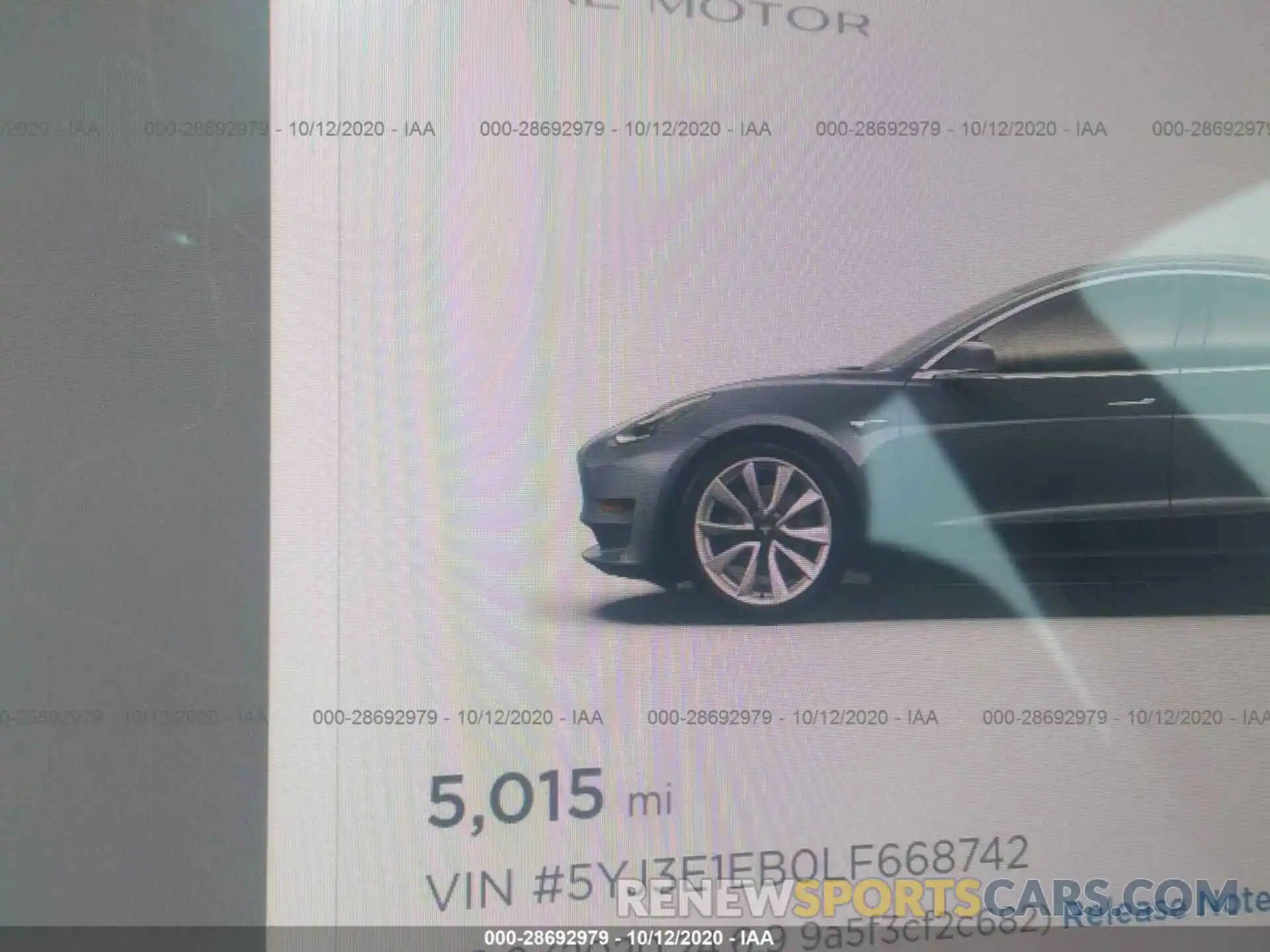 7 Photograph of a damaged car 5YJ3E1EB0LF668742 TESLA MODEL 3 2020