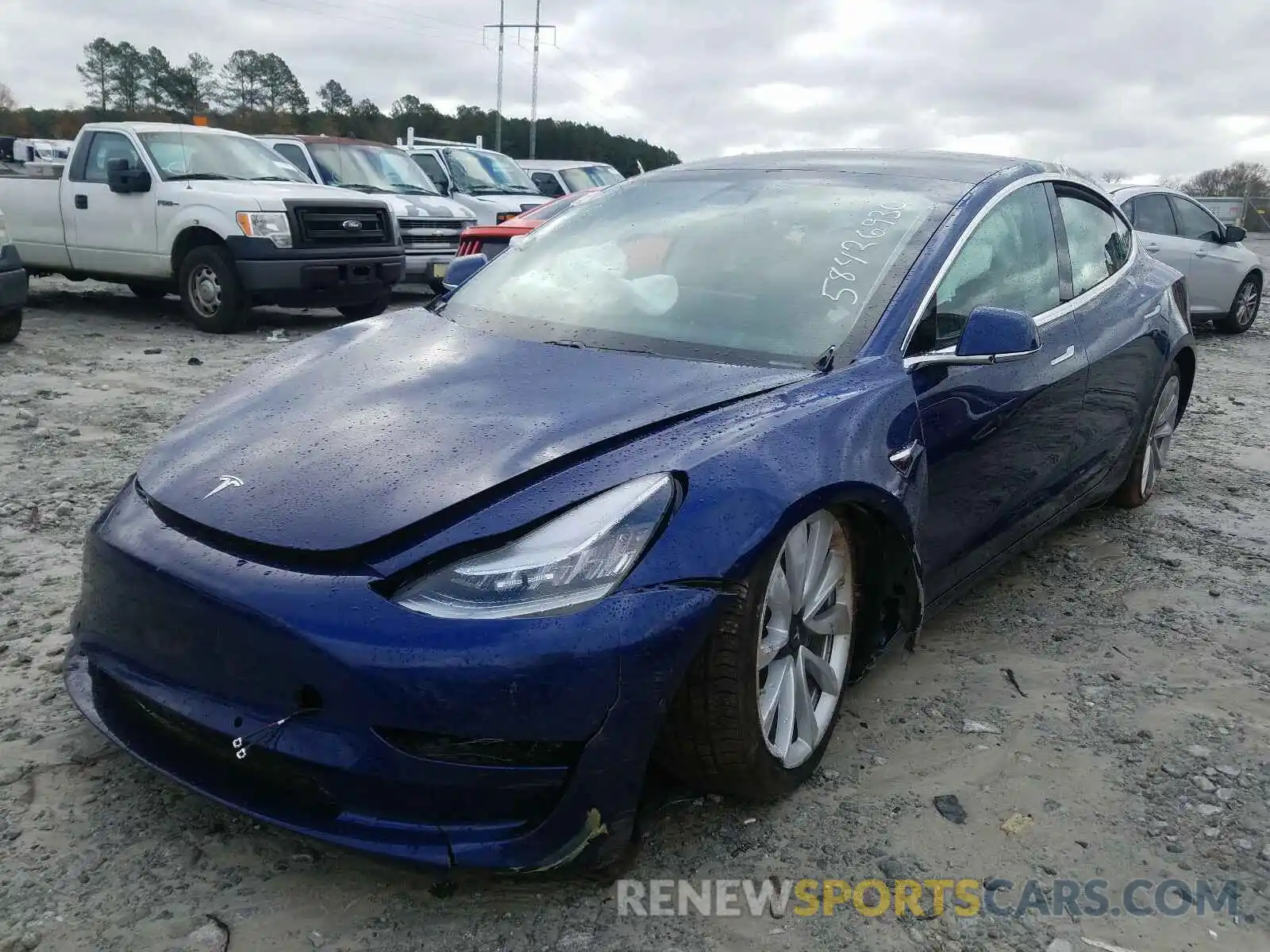 2 Photograph of a damaged car 5YJ3E1EB0LF712187 TESLA MODEL 3 2020