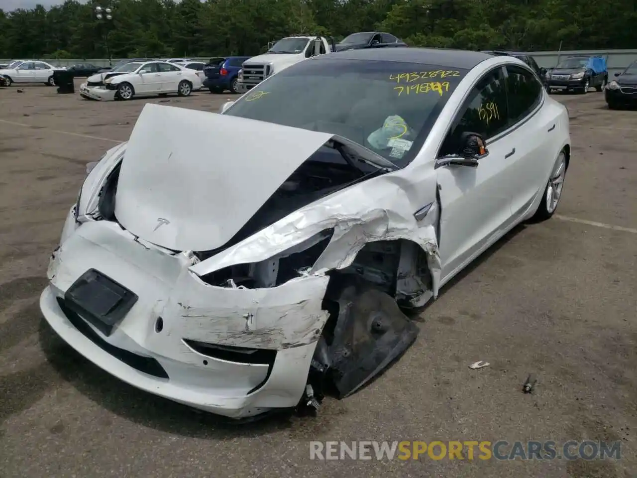 2 Photograph of a damaged car 5YJ3E1EB0LF719849 TESLA MODEL 3 2020