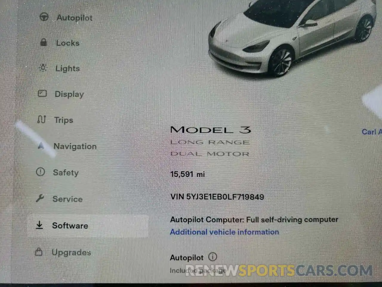 8 Photograph of a damaged car 5YJ3E1EB0LF719849 TESLA MODEL 3 2020