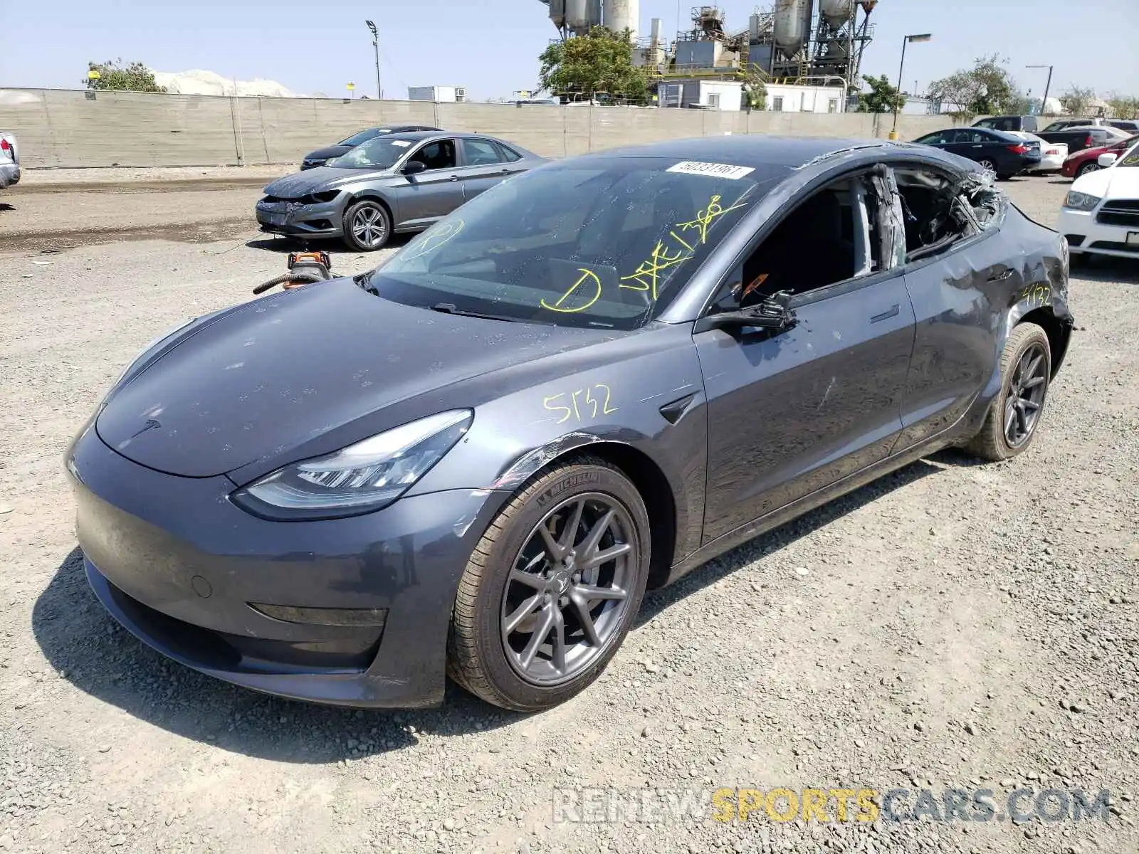 2 Photograph of a damaged car 5YJ3E1EB0LF735050 TESLA MODEL 3 2020