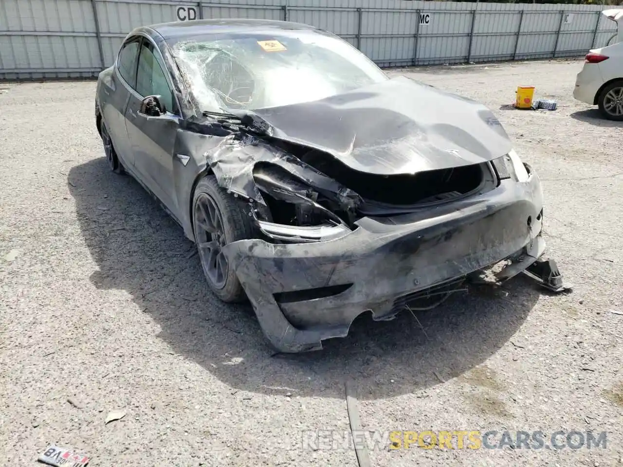 1 Photograph of a damaged car 5YJ3E1EB0LF744203 TESLA MODEL 3 2020