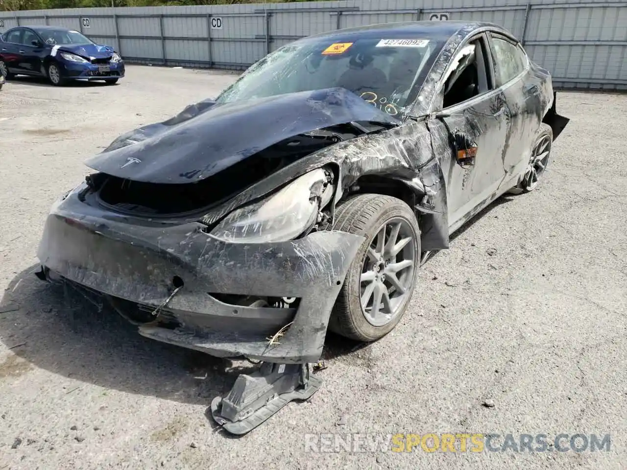 2 Photograph of a damaged car 5YJ3E1EB0LF744203 TESLA MODEL 3 2020