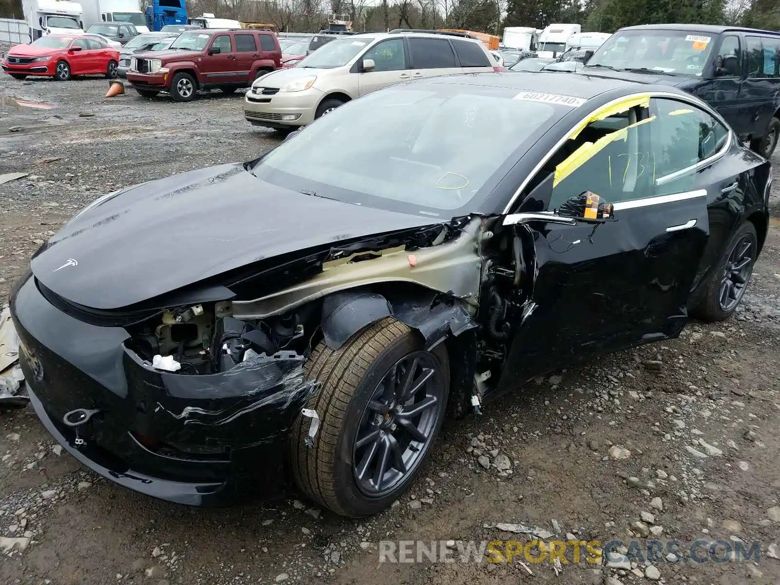 2 Photograph of a damaged car 5YJ3E1EB0LF784443 TESLA MODEL 3 2020