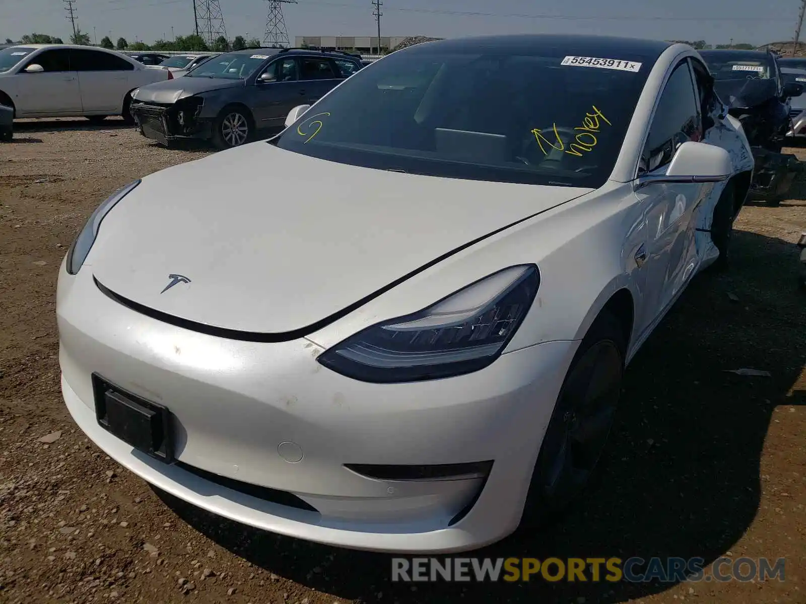 2 Photograph of a damaged car 5YJ3E1EB0LF787200 TESLA MODEL 3 2020