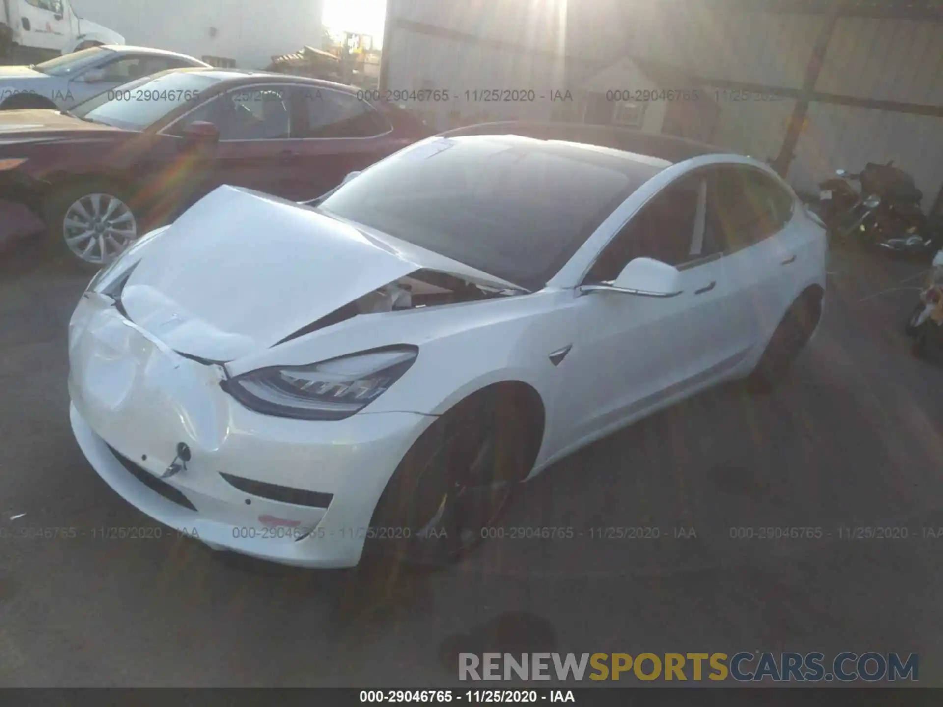 2 Photograph of a damaged car 5YJ3E1EB0LF795250 TESLA MODEL 3 2020