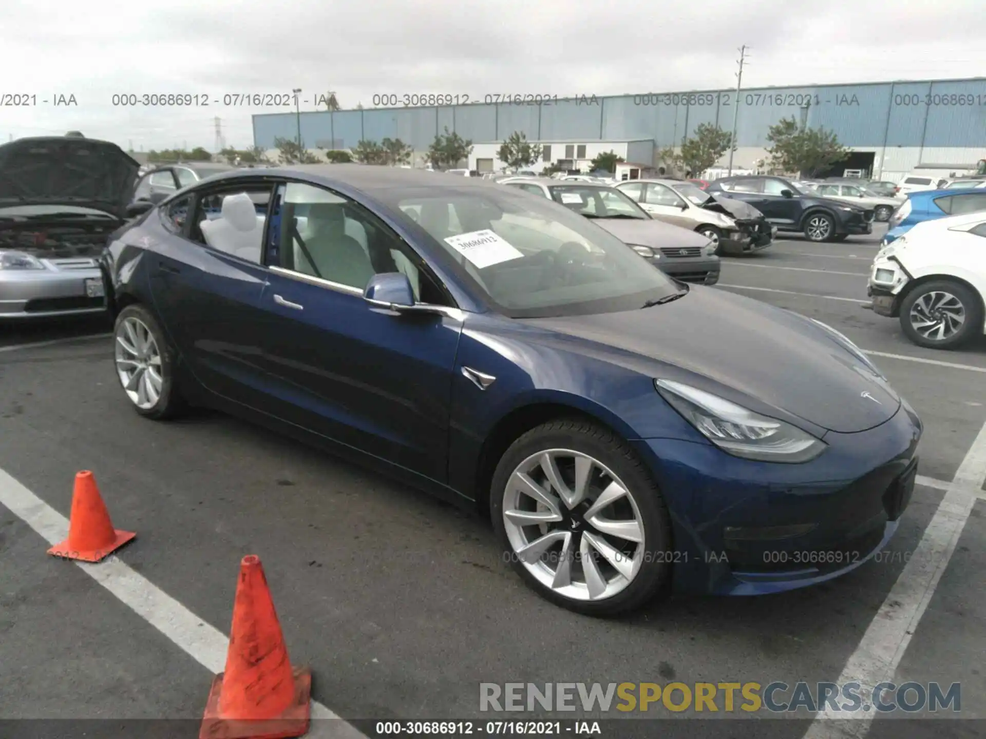 1 Photograph of a damaged car 5YJ3E1EB0LF796057 TESLA MODEL 3 2020