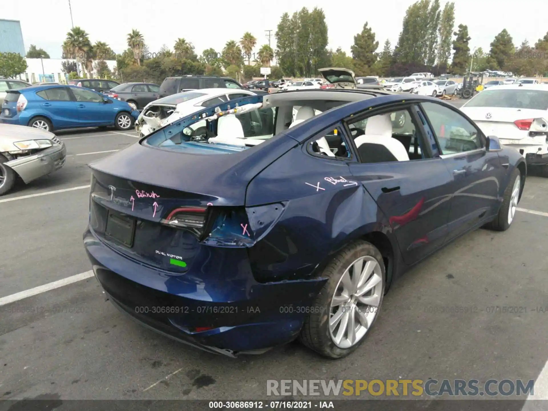 6 Photograph of a damaged car 5YJ3E1EB0LF796057 TESLA MODEL 3 2020