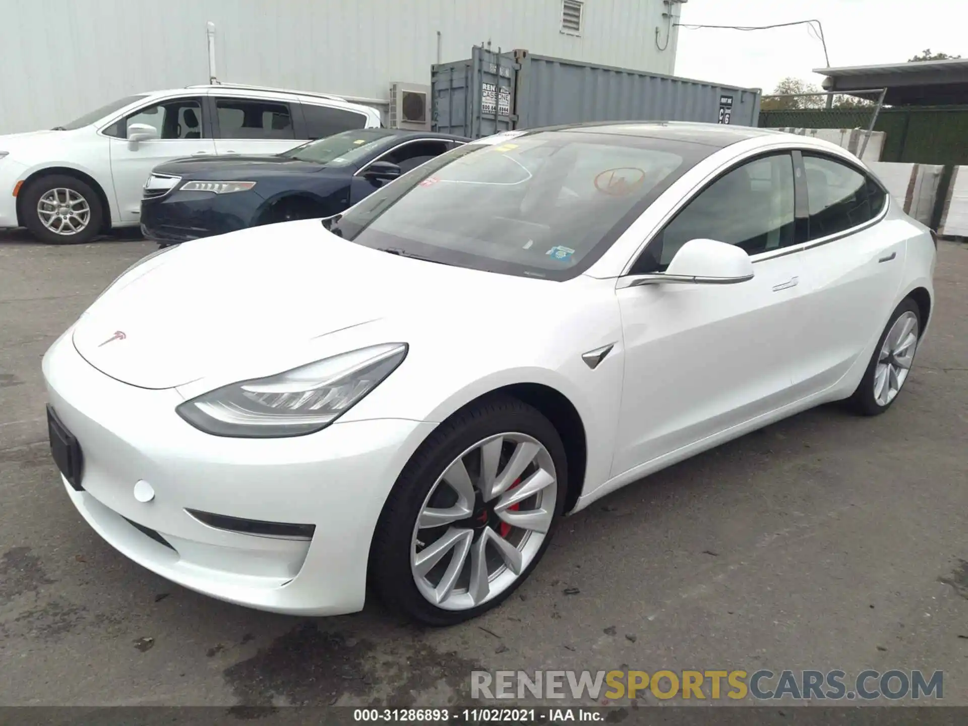 2 Photograph of a damaged car 5YJ3E1EB1LF512175 TESLA MODEL 3 2020