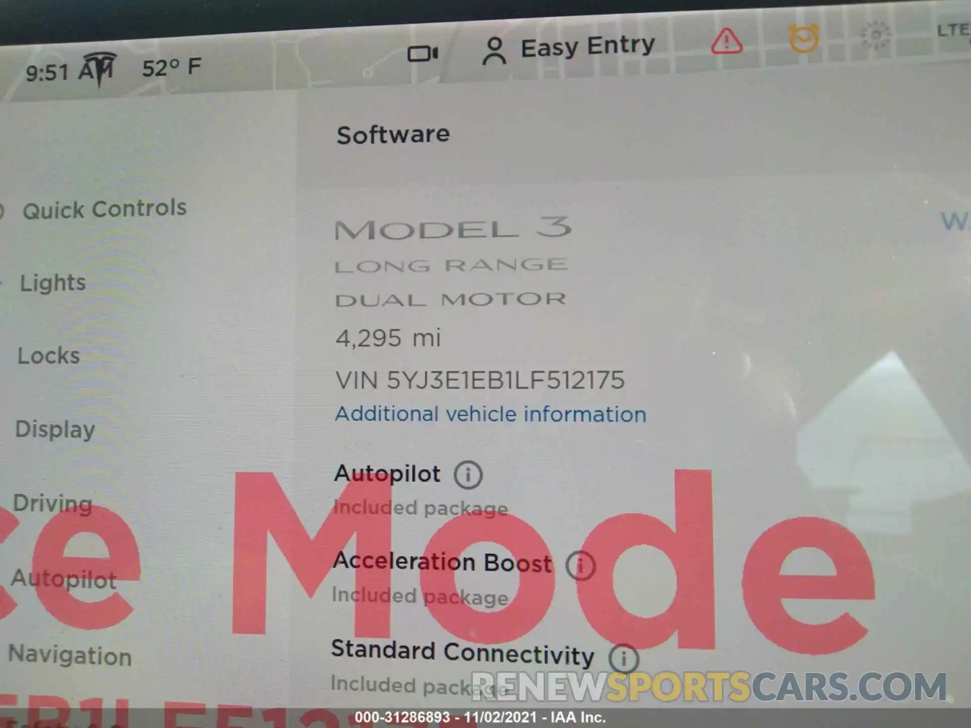 7 Фотография поврежденного автомобиля 5YJ3E1EB1LF512175 TESLA MODEL 3 2020