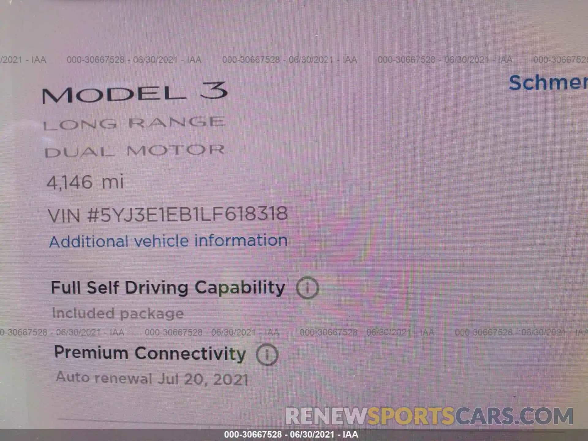 7 Photograph of a damaged car 5YJ3E1EB1LF618318 TESLA MODEL 3 2020