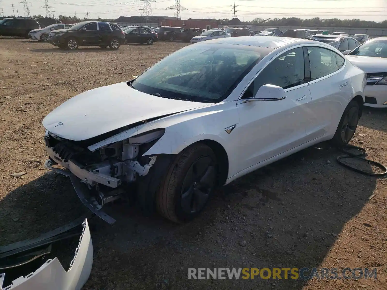 2 Photograph of a damaged car 5YJ3E1EB1LF618612 TESLA MODEL 3 2020