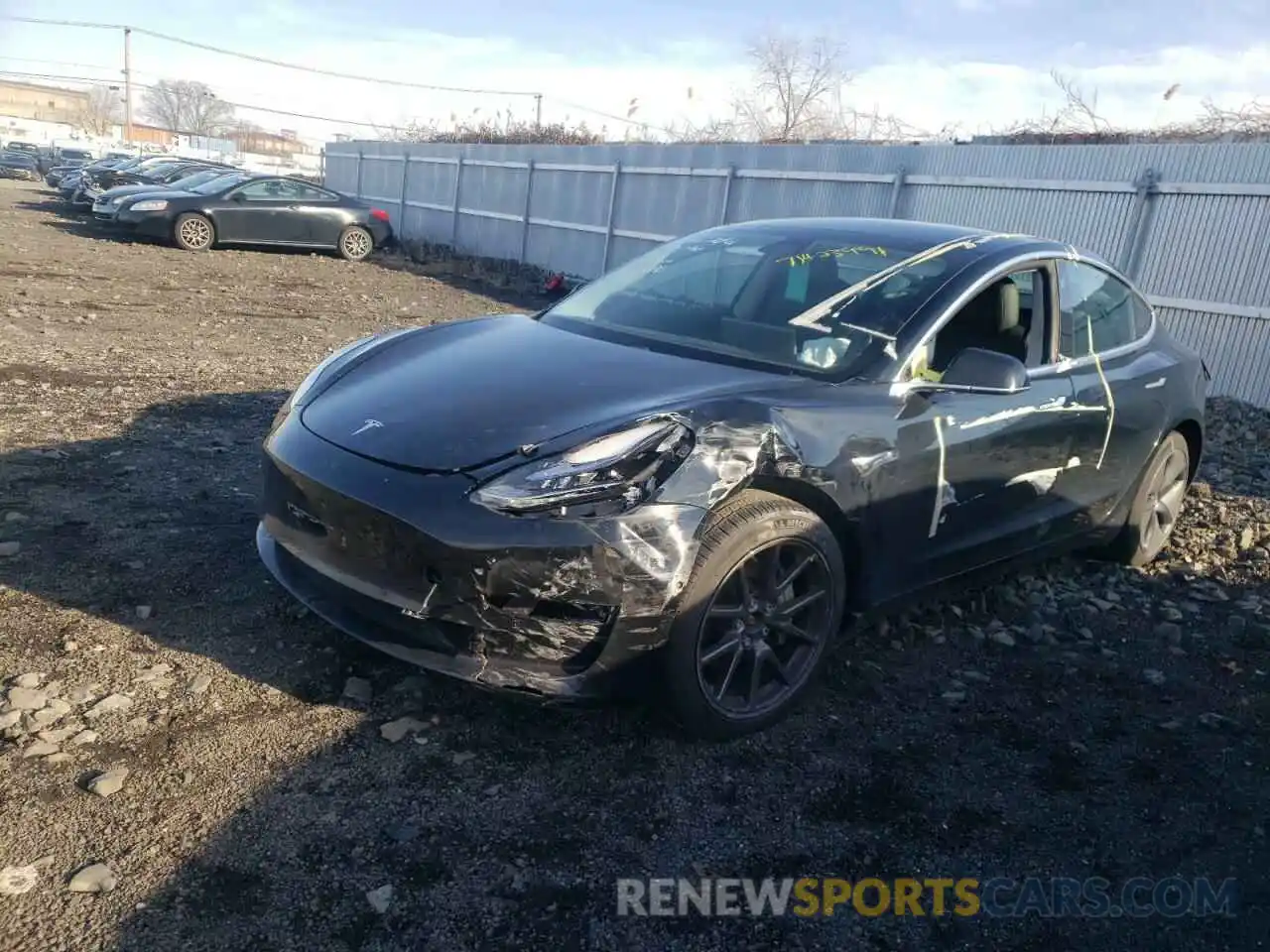 2 Photograph of a damaged car 5YJ3E1EB1LF635135 TESLA MODEL 3 2020