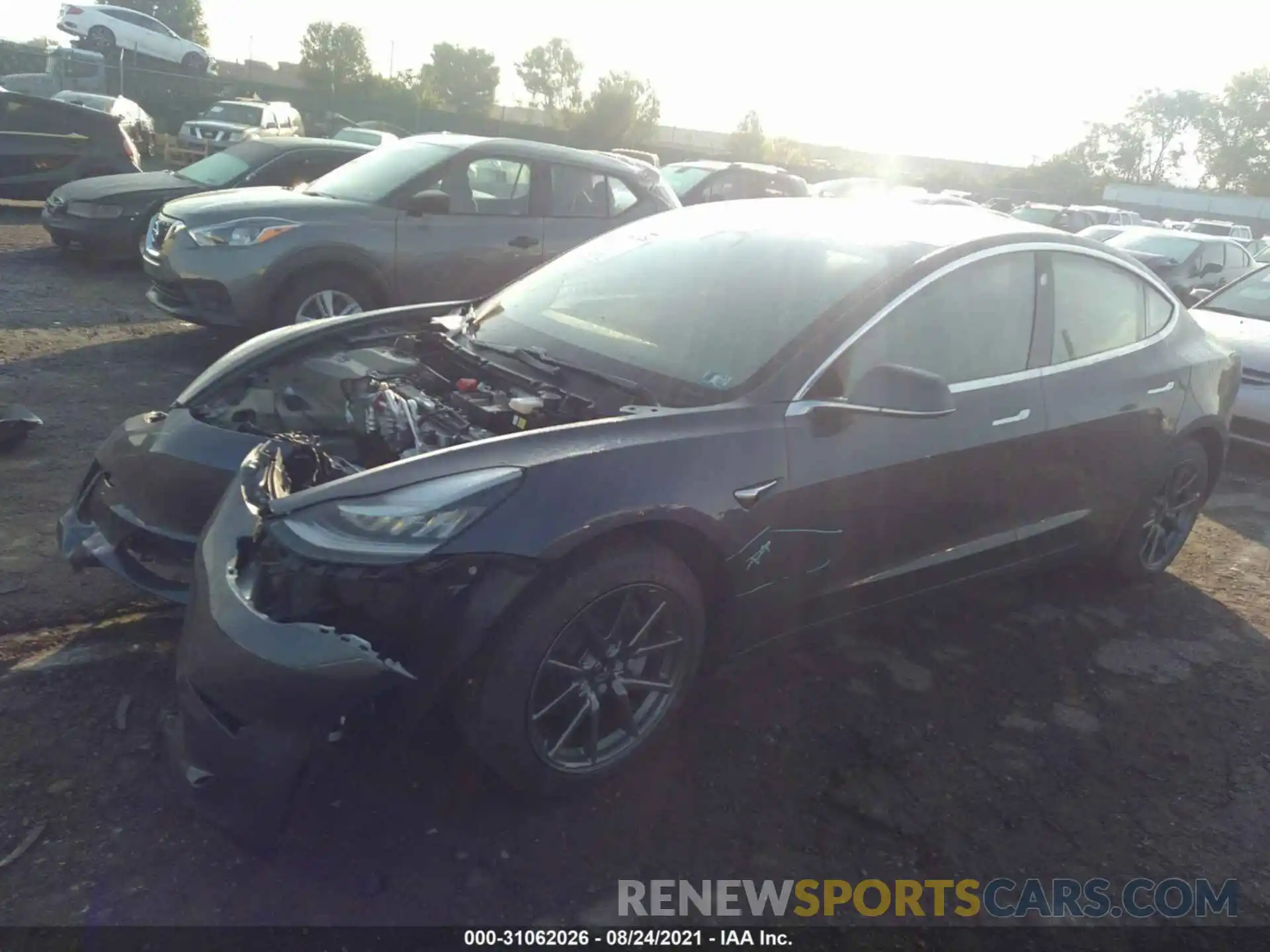 2 Photograph of a damaged car 5YJ3E1EB1LF635751 TESLA MODEL 3 2020