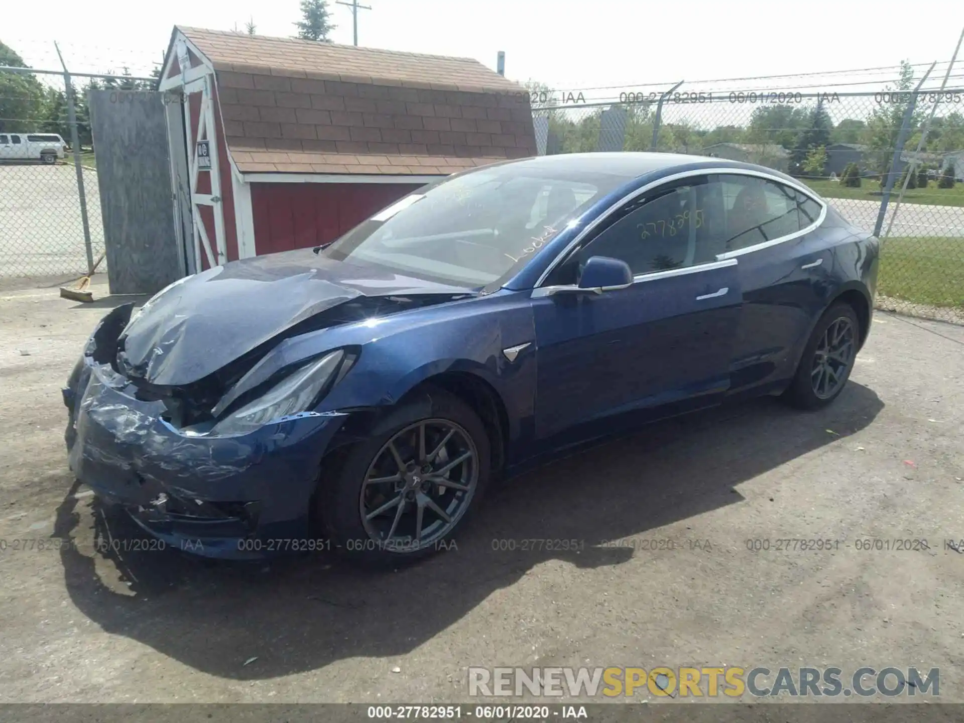 2 Photograph of a damaged car 5YJ3E1EB1LF636513 TESLA MODEL 3 2020