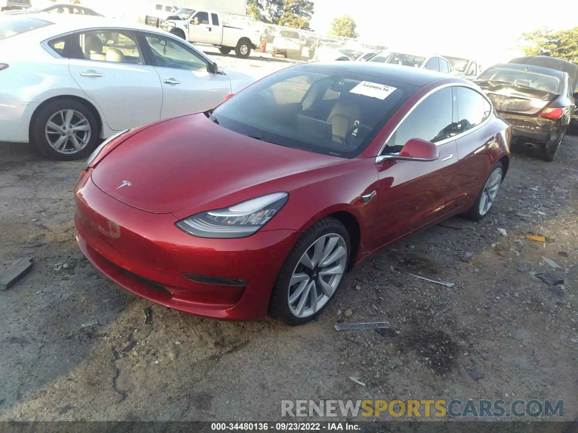 2 Photograph of a damaged car 5YJ3E1EB1LF651030 TESLA MODEL 3 2020