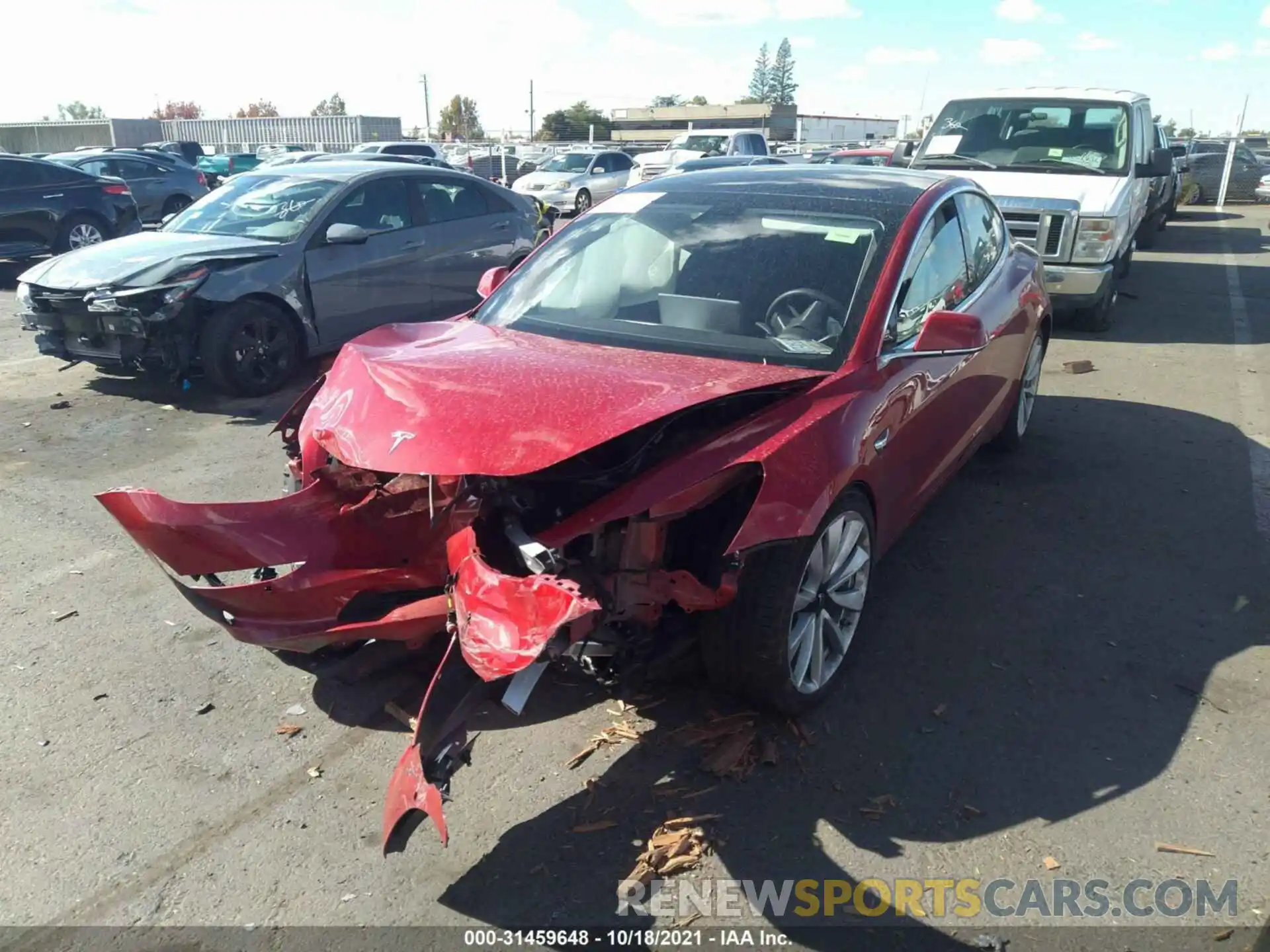 2 Photograph of a damaged car 5YJ3E1EB1LF651271 TESLA MODEL 3 2020