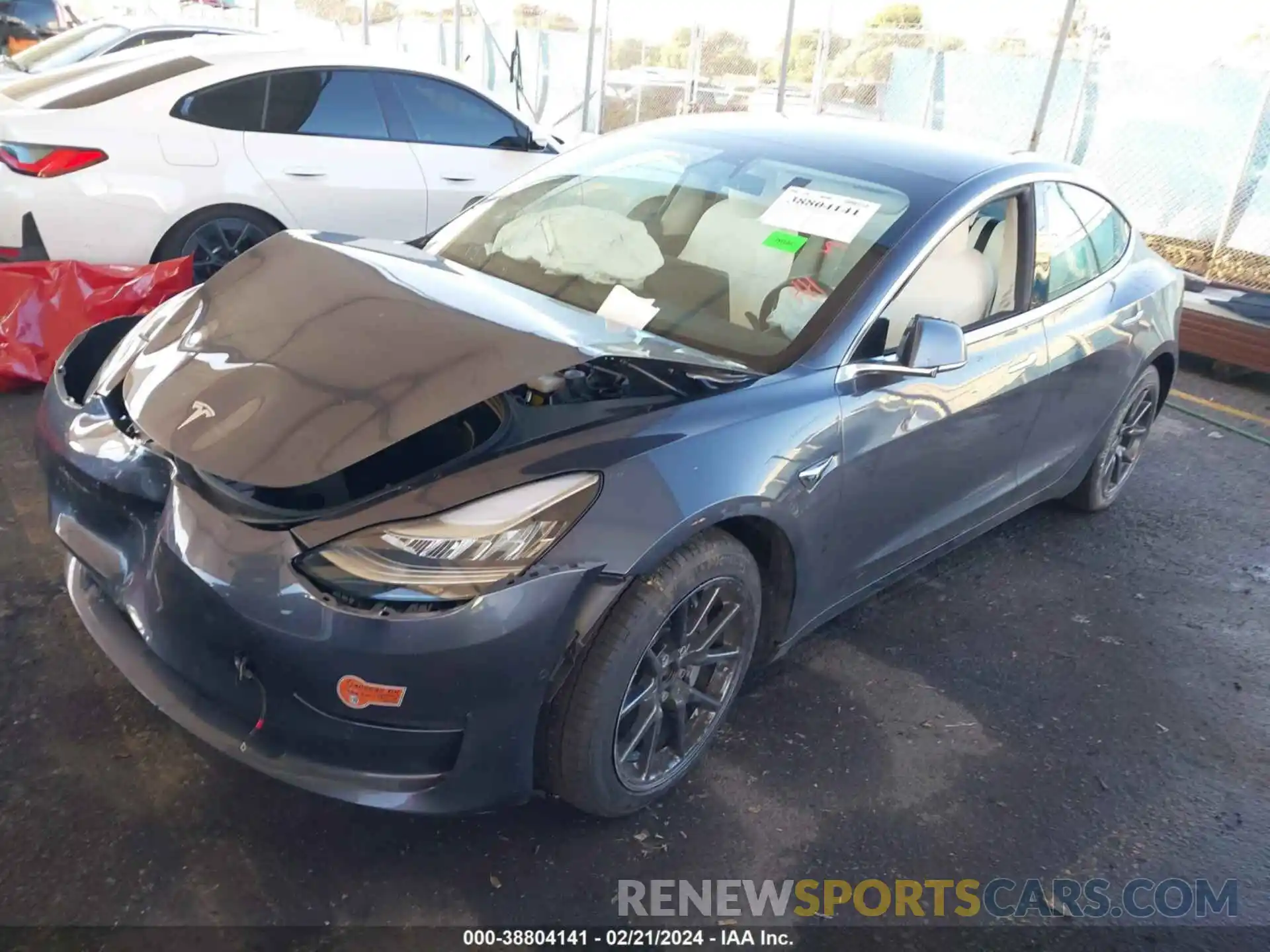 2 Photograph of a damaged car 5YJ3E1EB1LF651335 TESLA MODEL 3 2020