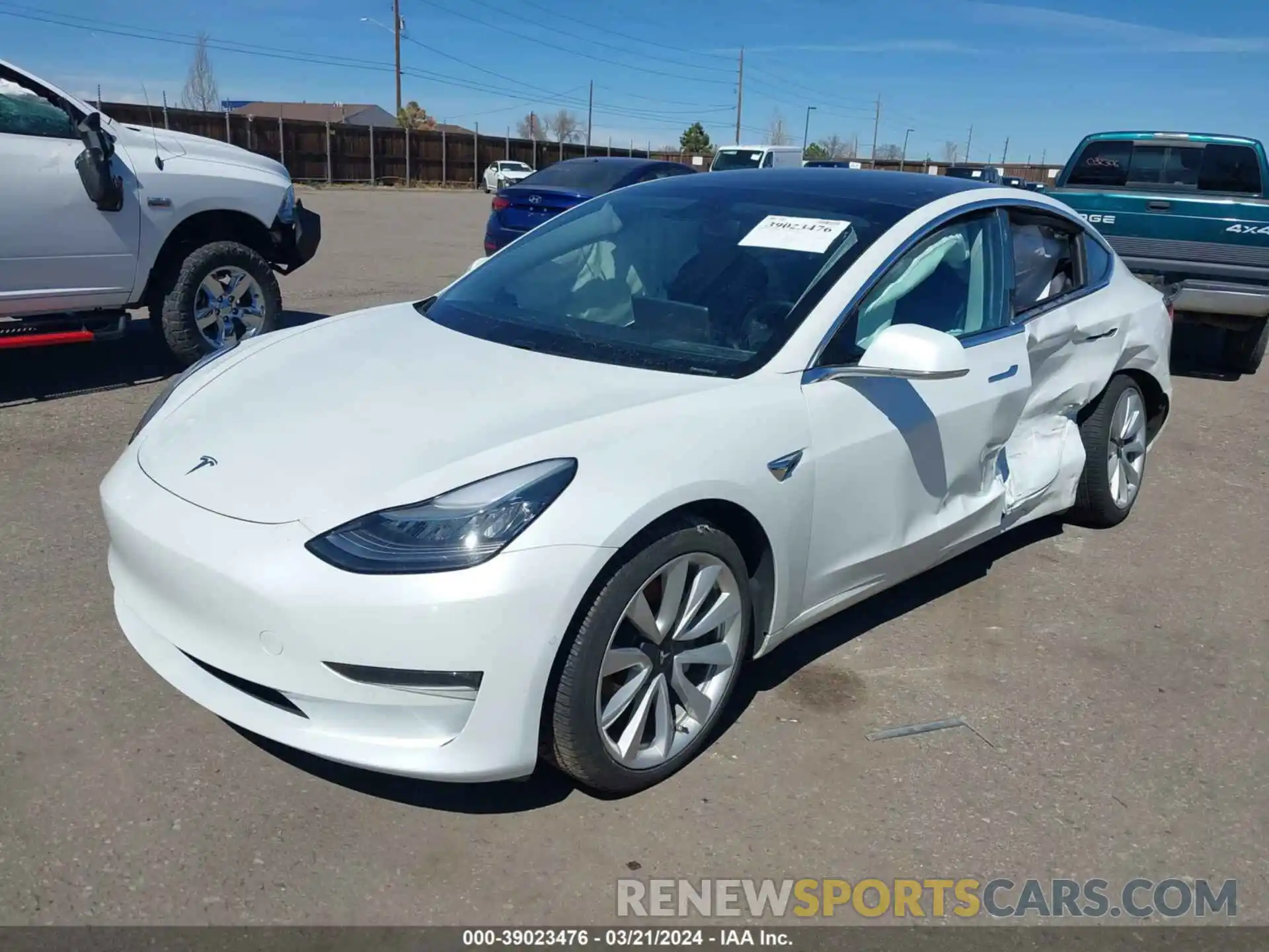 2 Photograph of a damaged car 5YJ3E1EB1LF667714 TESLA MODEL 3 2020