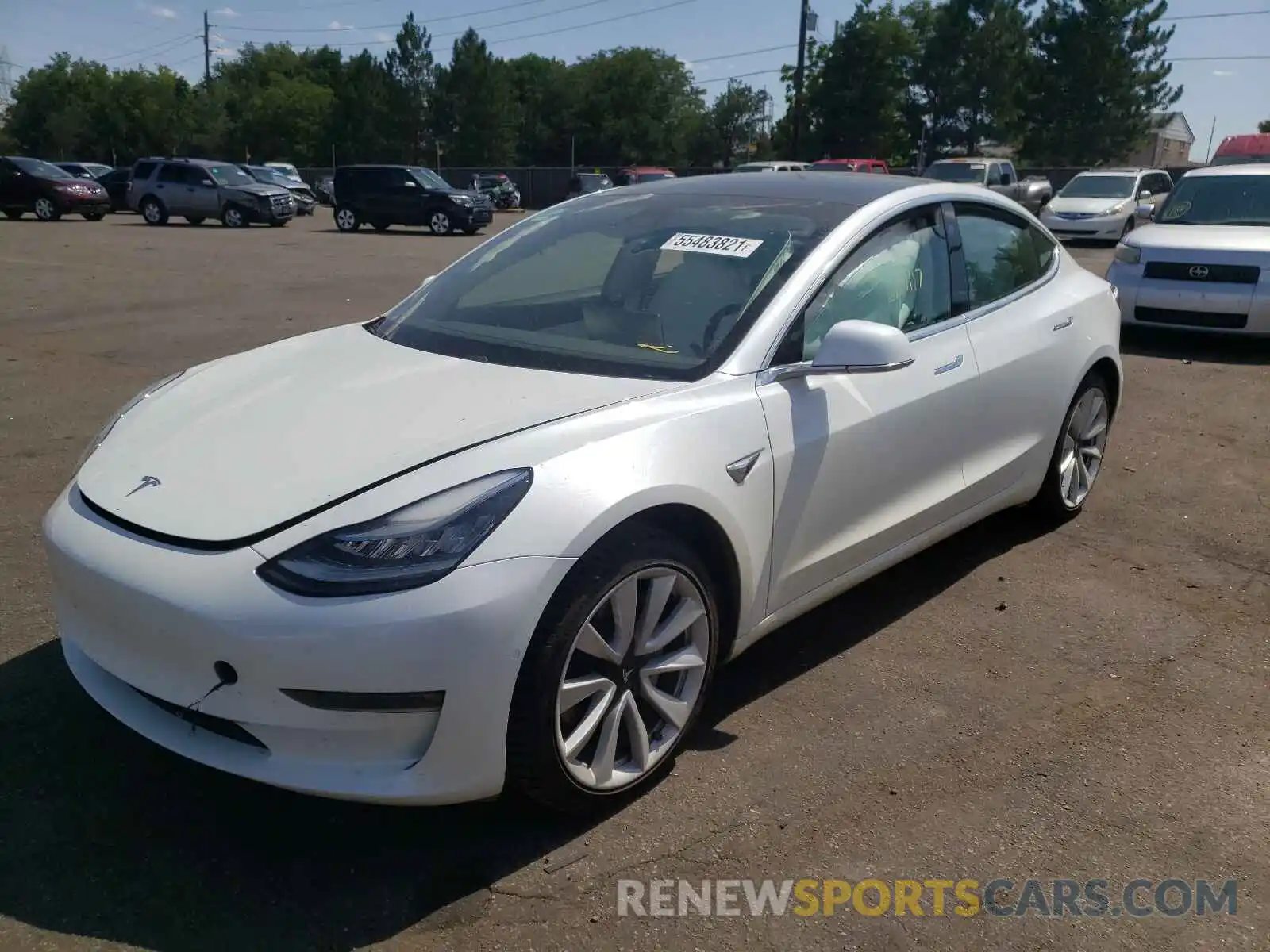 2 Photograph of a damaged car 5YJ3E1EB1LF742315 TESLA MODEL 3 2020