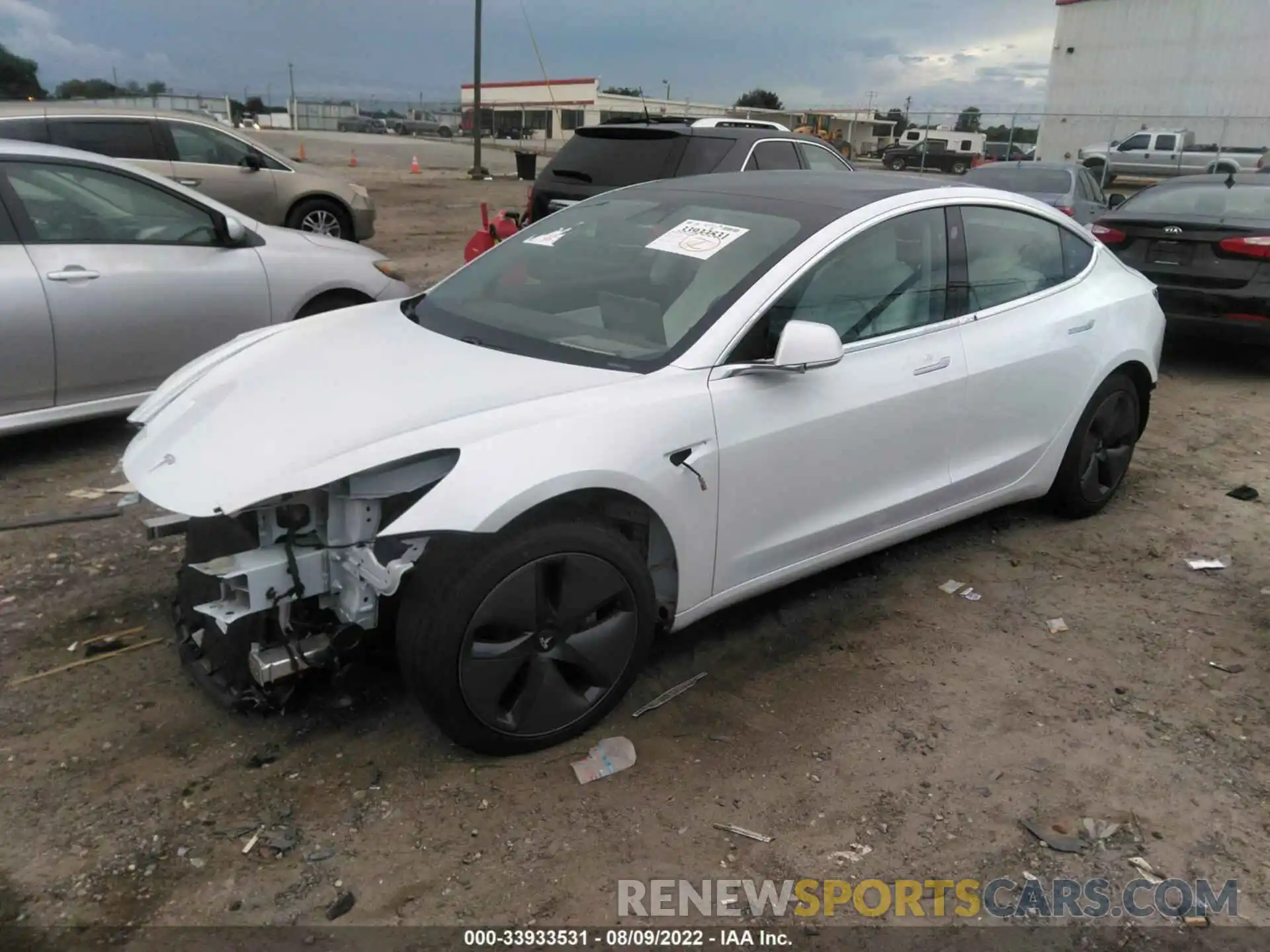 2 Photograph of a damaged car 5YJ3E1EB1LF787853 TESLA MODEL 3 2020