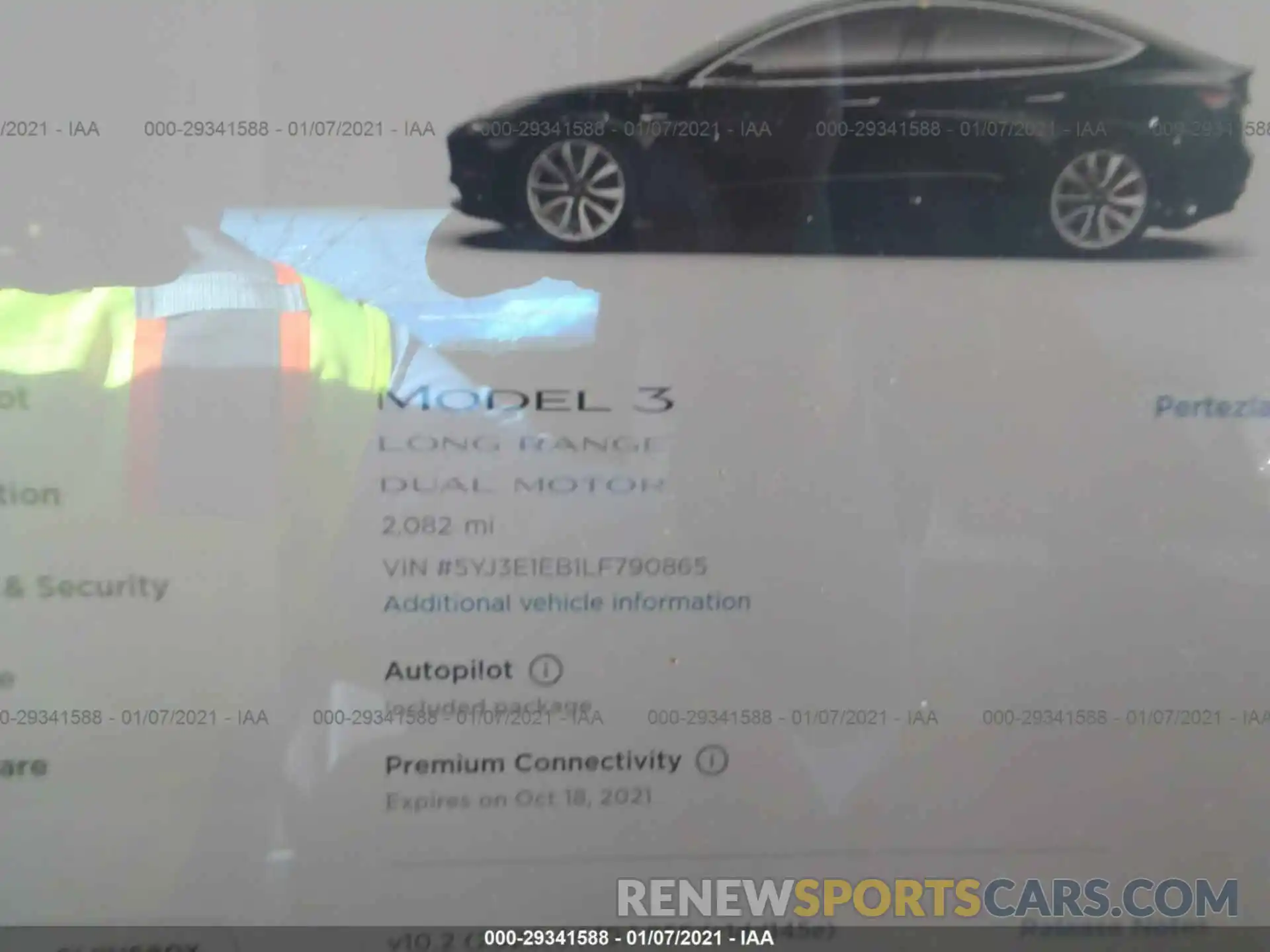 7 Photograph of a damaged car 5YJ3E1EB1LF790865 TESLA MODEL 3 2020