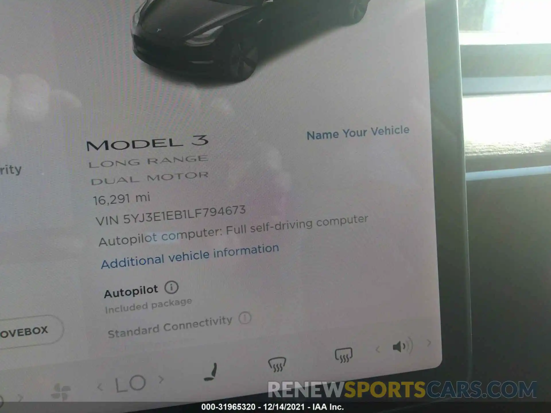 7 Photograph of a damaged car 5YJ3E1EB1LF794673 TESLA MODEL 3 2020