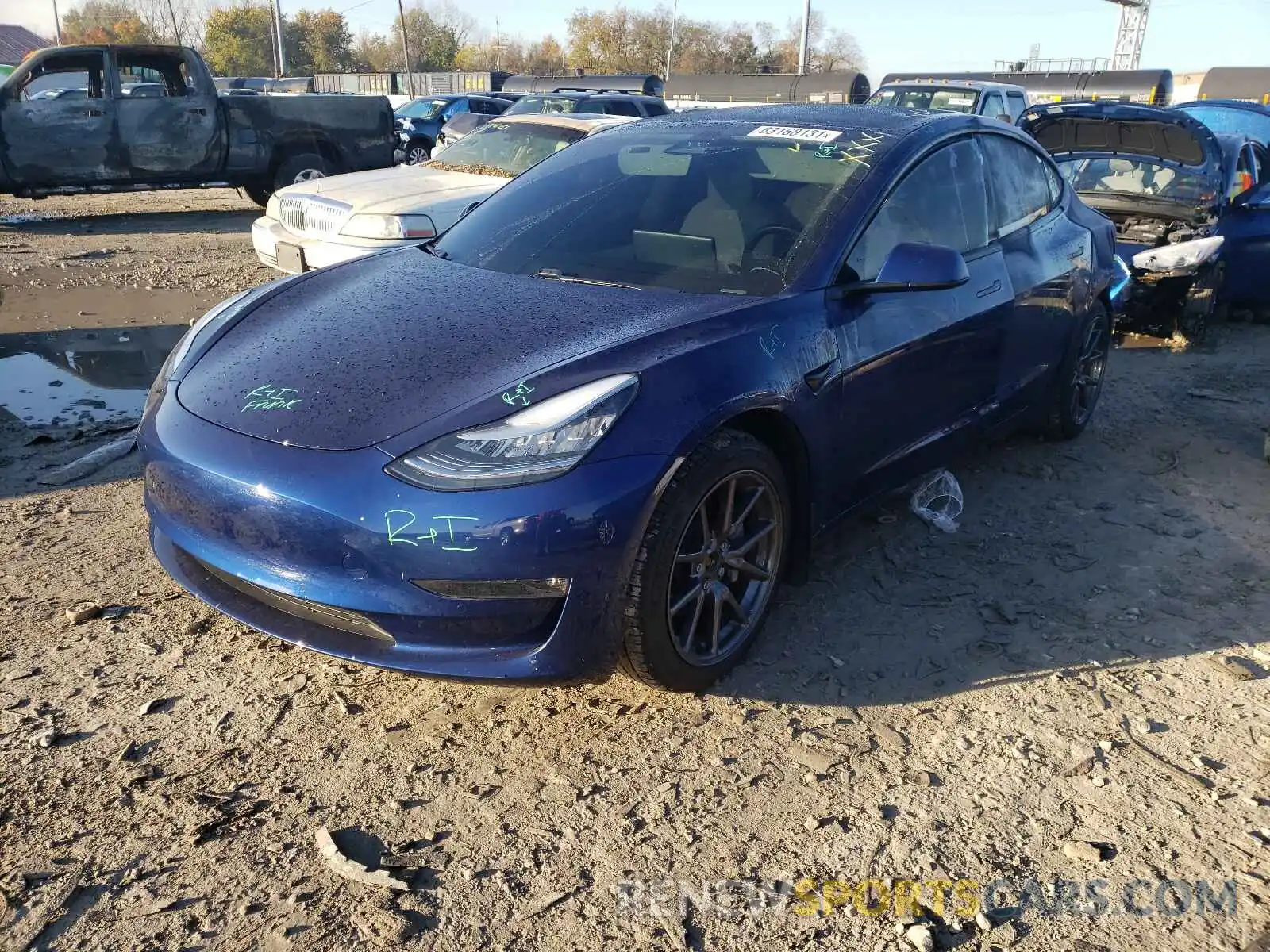 2 Photograph of a damaged car 5YJ3E1EB1LF795774 TESLA MODEL 3 2020