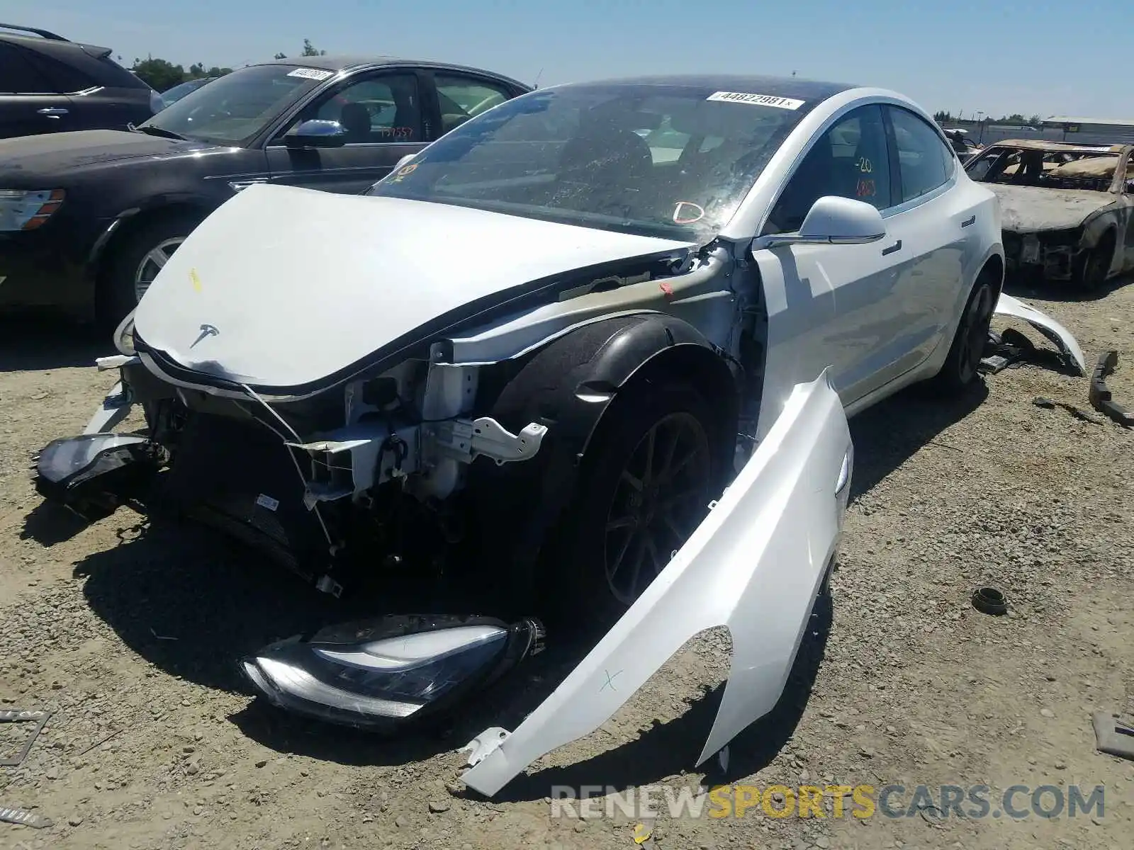 2 Photograph of a damaged car 5YJ3E1EB1LF803209 TESLA MODEL 3 2020