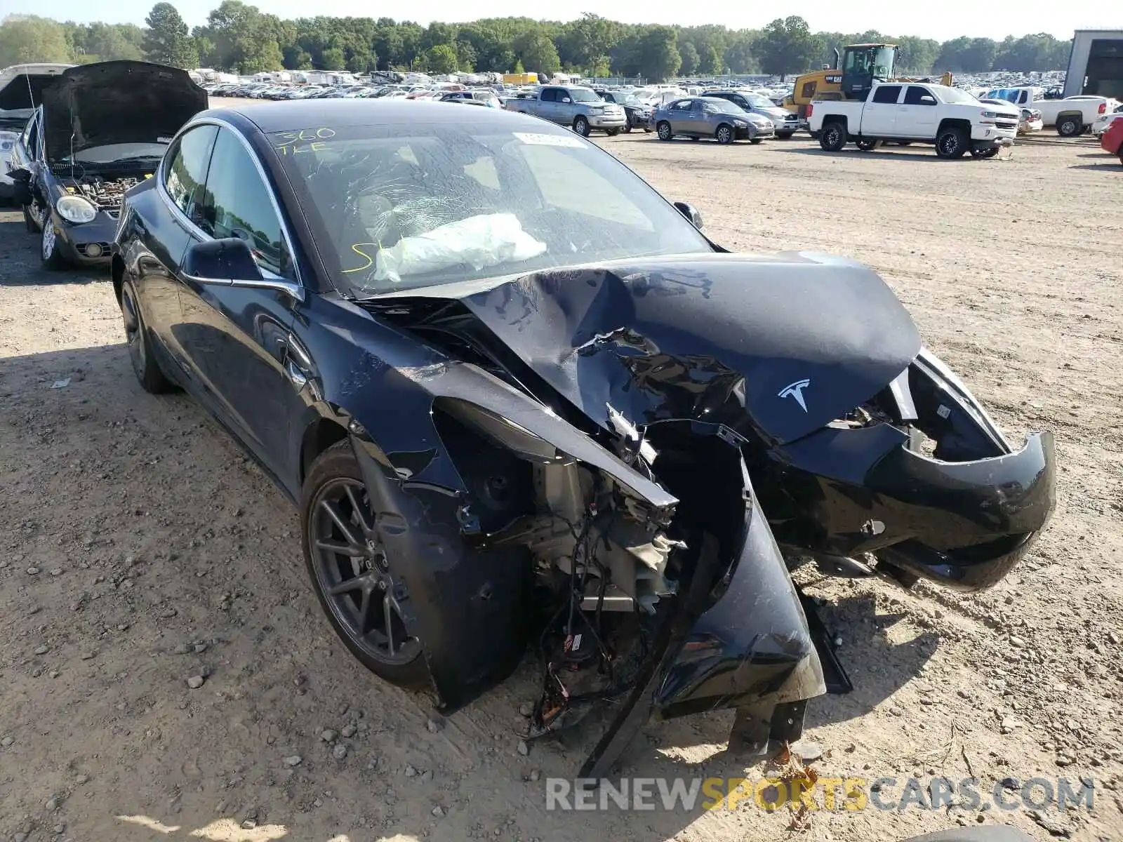 1 Photograph of a damaged car 5YJ3E1EB2LF600197 TESLA MODEL 3 2020