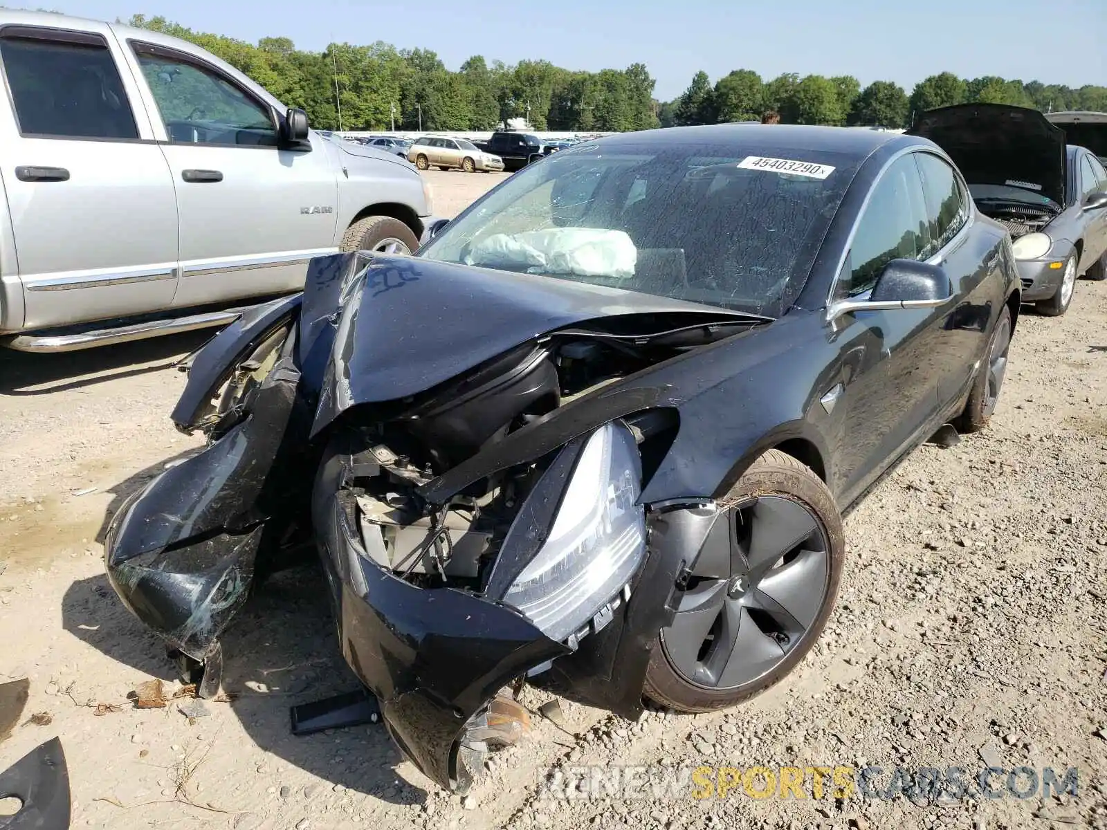 2 Photograph of a damaged car 5YJ3E1EB2LF600197 TESLA MODEL 3 2020